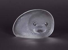 Mats Jonasson Briefbeschwerer aus mattiertem Kristallglas Siegel