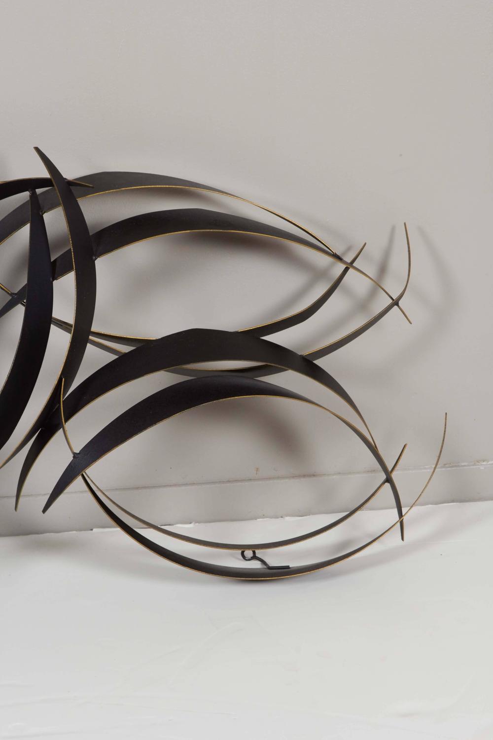 Curtis Jere Abstract Black Metal Wall Sculpture For Sale ...