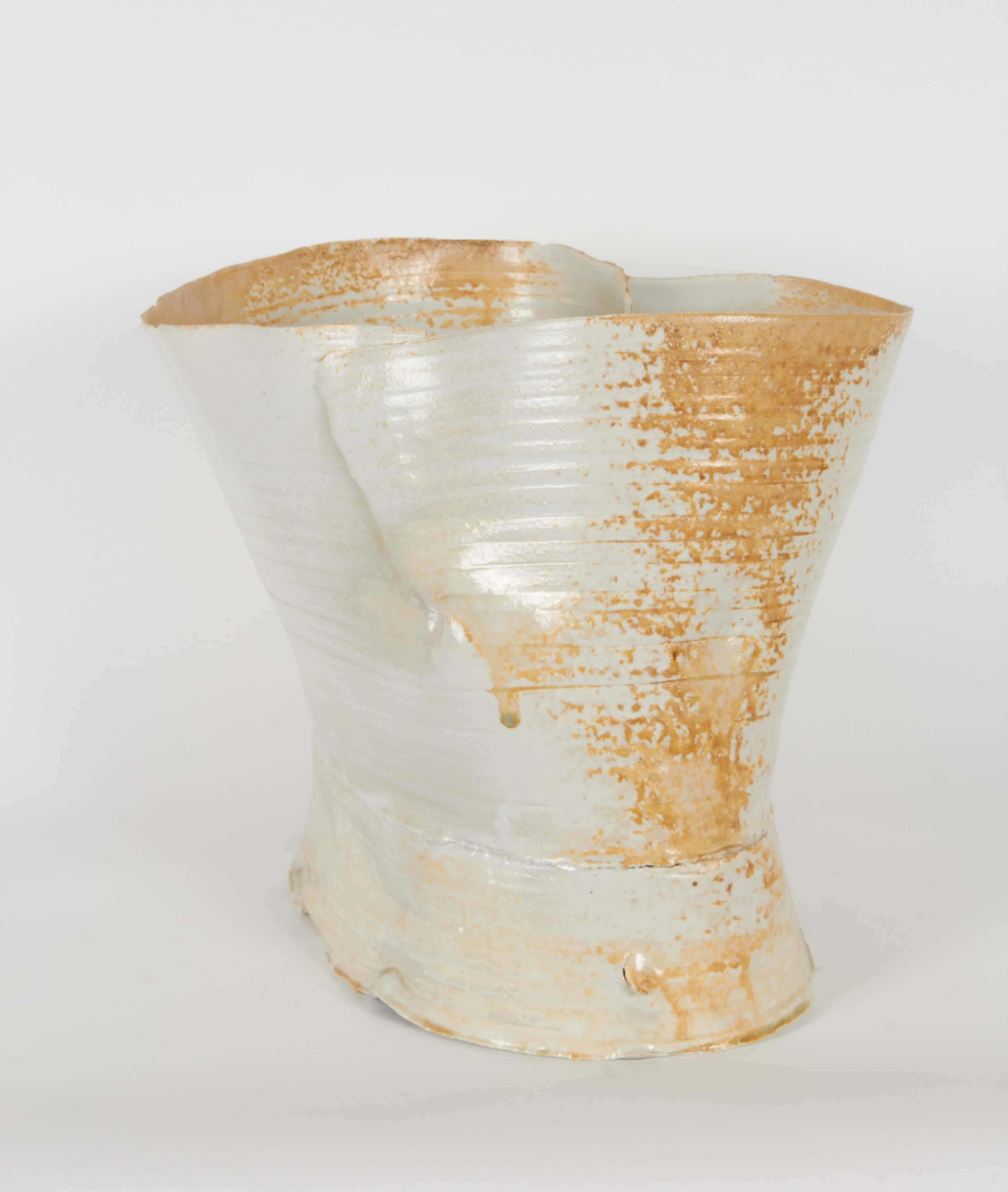 Glazed Mary Roehm 'Torn' Ceramic Vessel