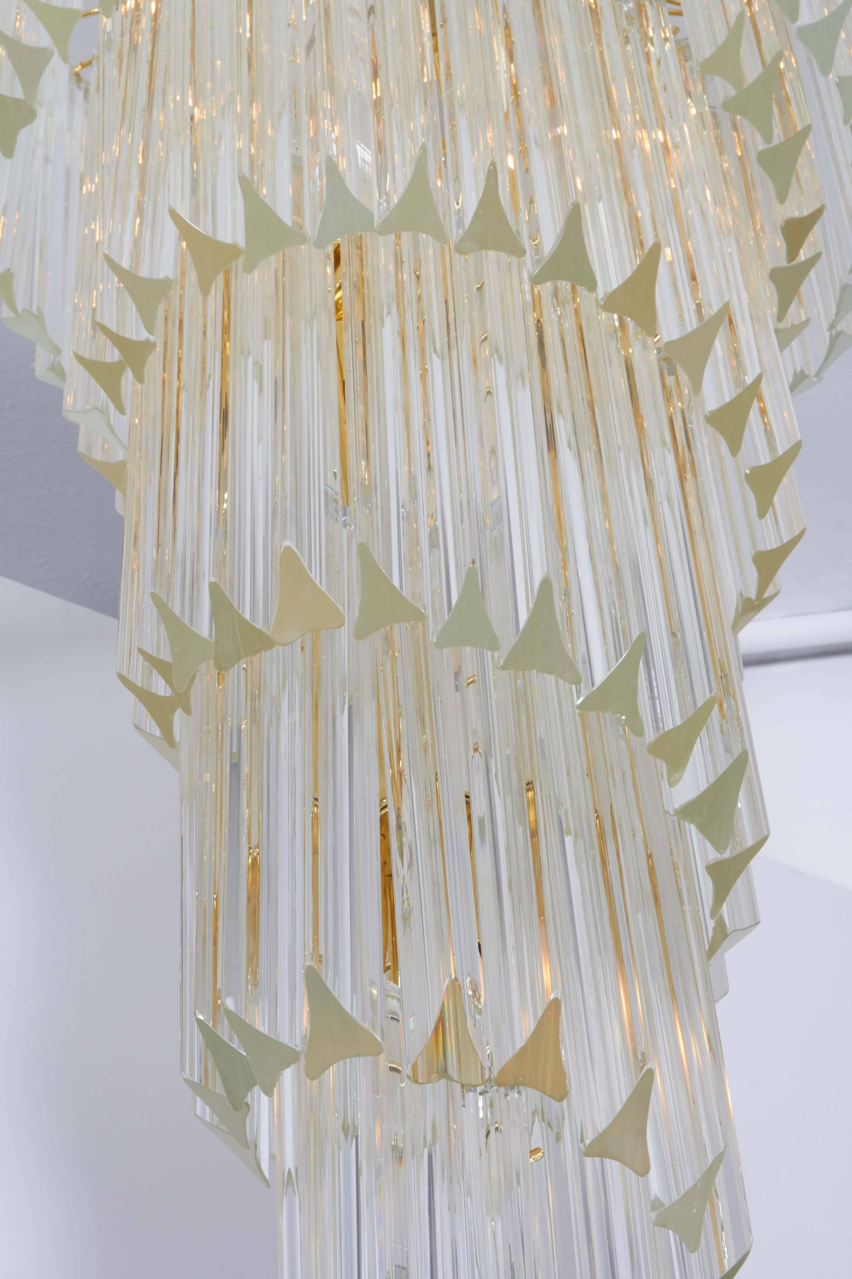 Cascading Chandelier with Crystal Prisms 1
