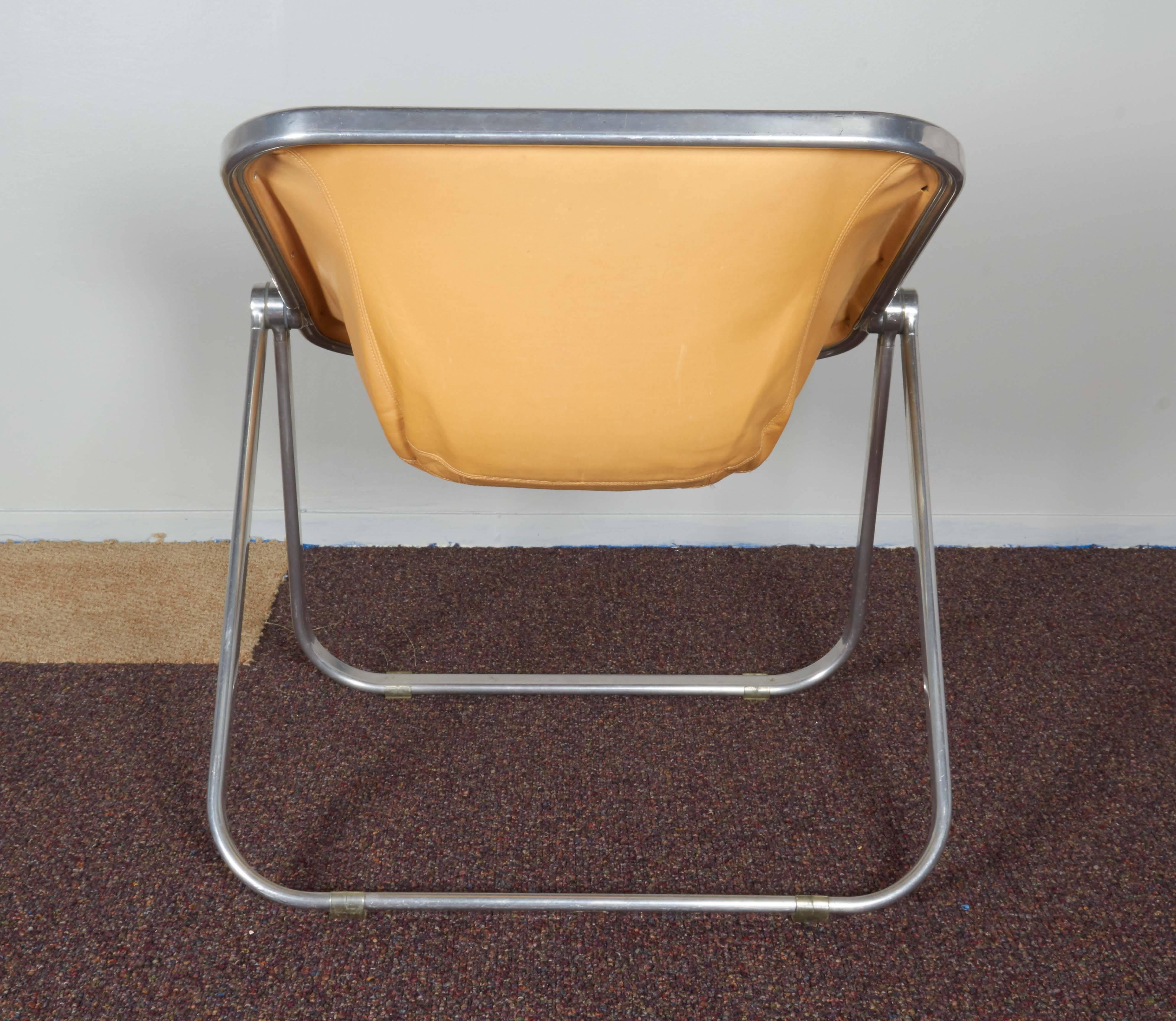 Brushed Giancarlo Piretti 'Plona' Folding Chair for Castelli