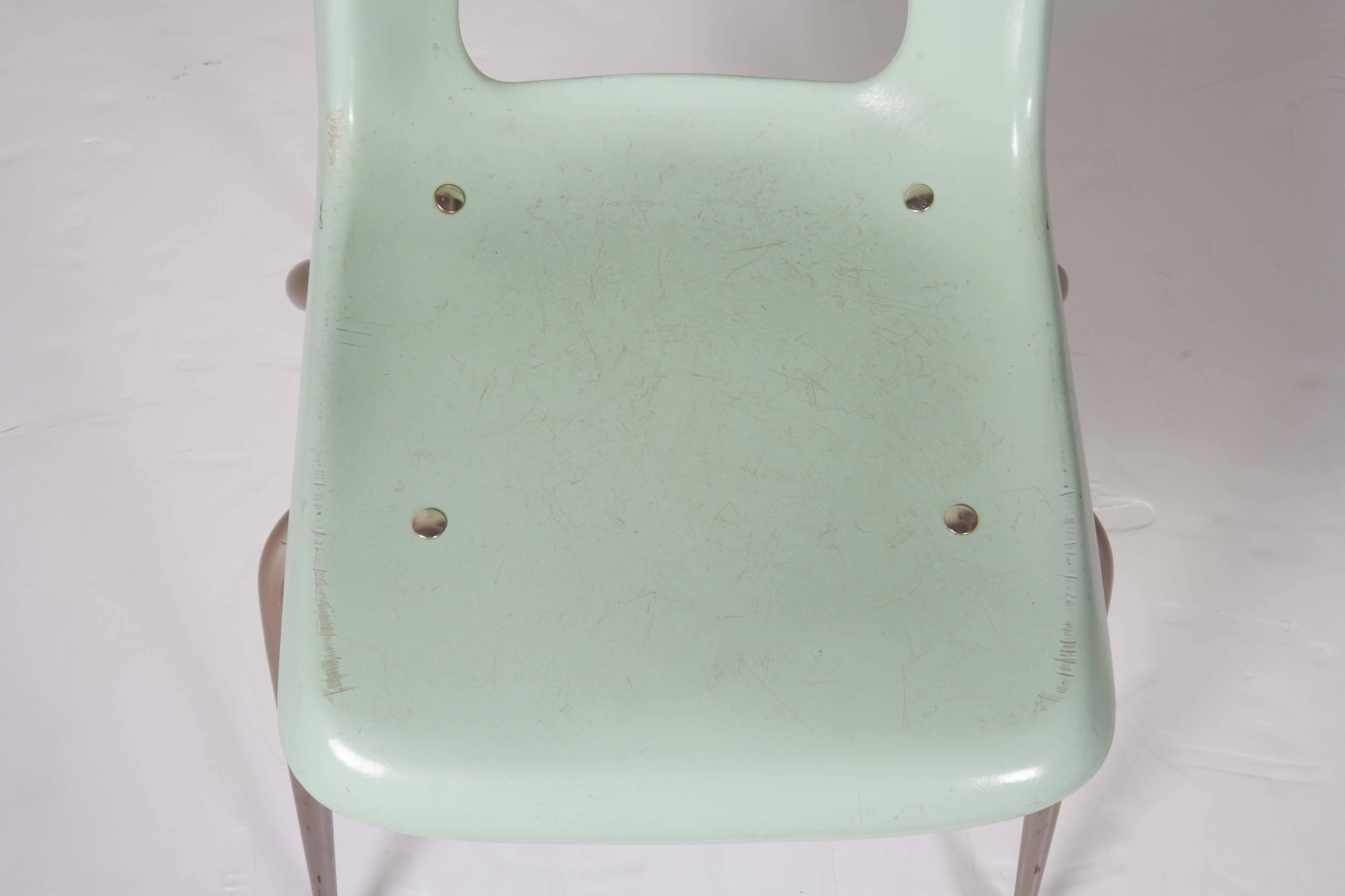 20th Century Set of Eight Brunswick Mint Fiberglass Chairs