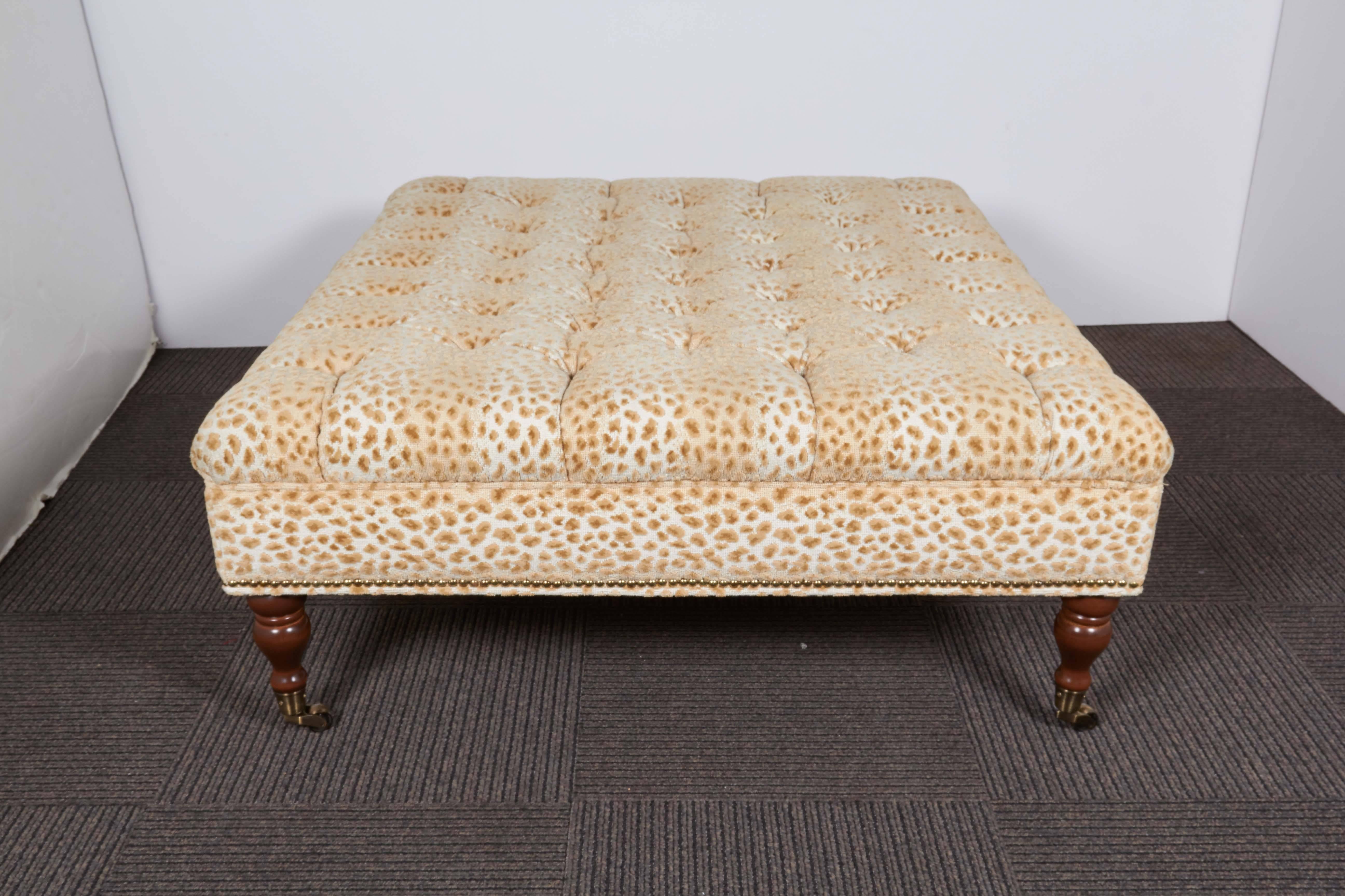 20th Century George Smith Style Oversized Tufted Ottoman