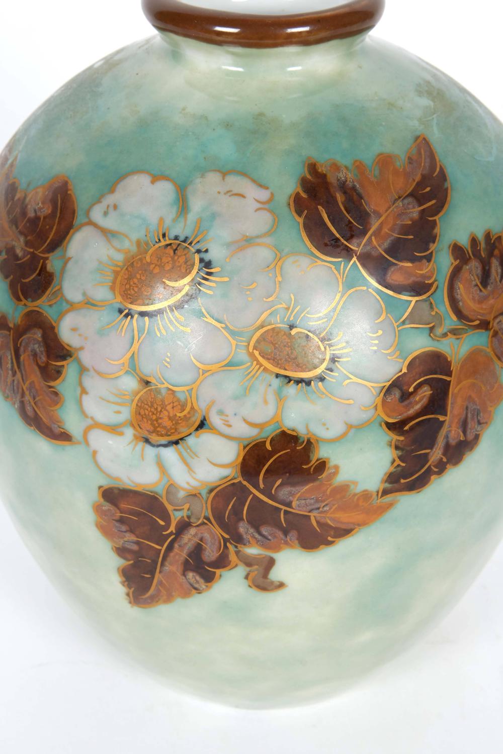 Camille Tharaud For Limoges Porcelain Vase With Floral Motif At 1stdibs