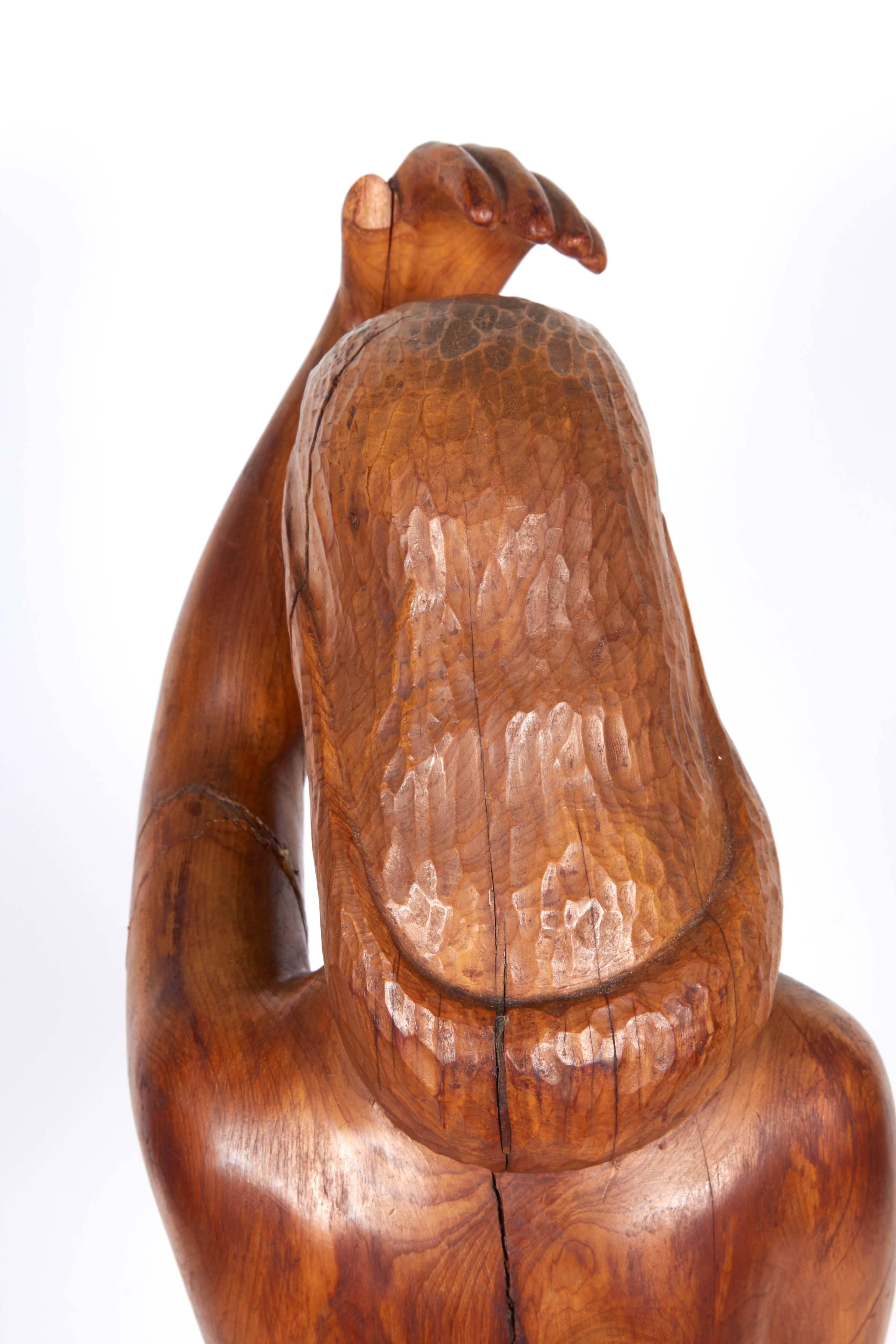 Hand-Carved Wood Sculpture of Woman 3