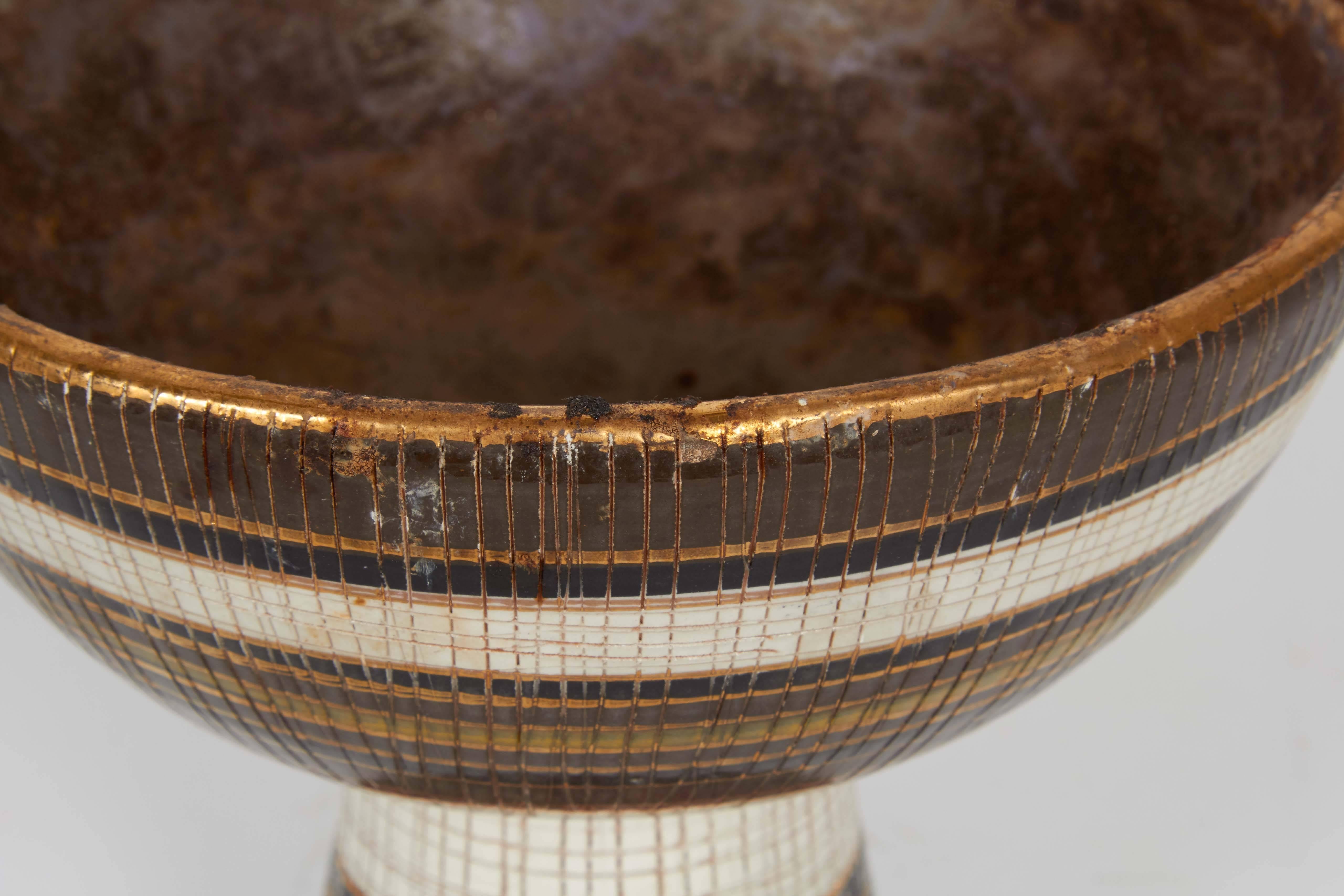Mid-Century Modern Bitossi 'Seta' Ceramic Footed Bowl