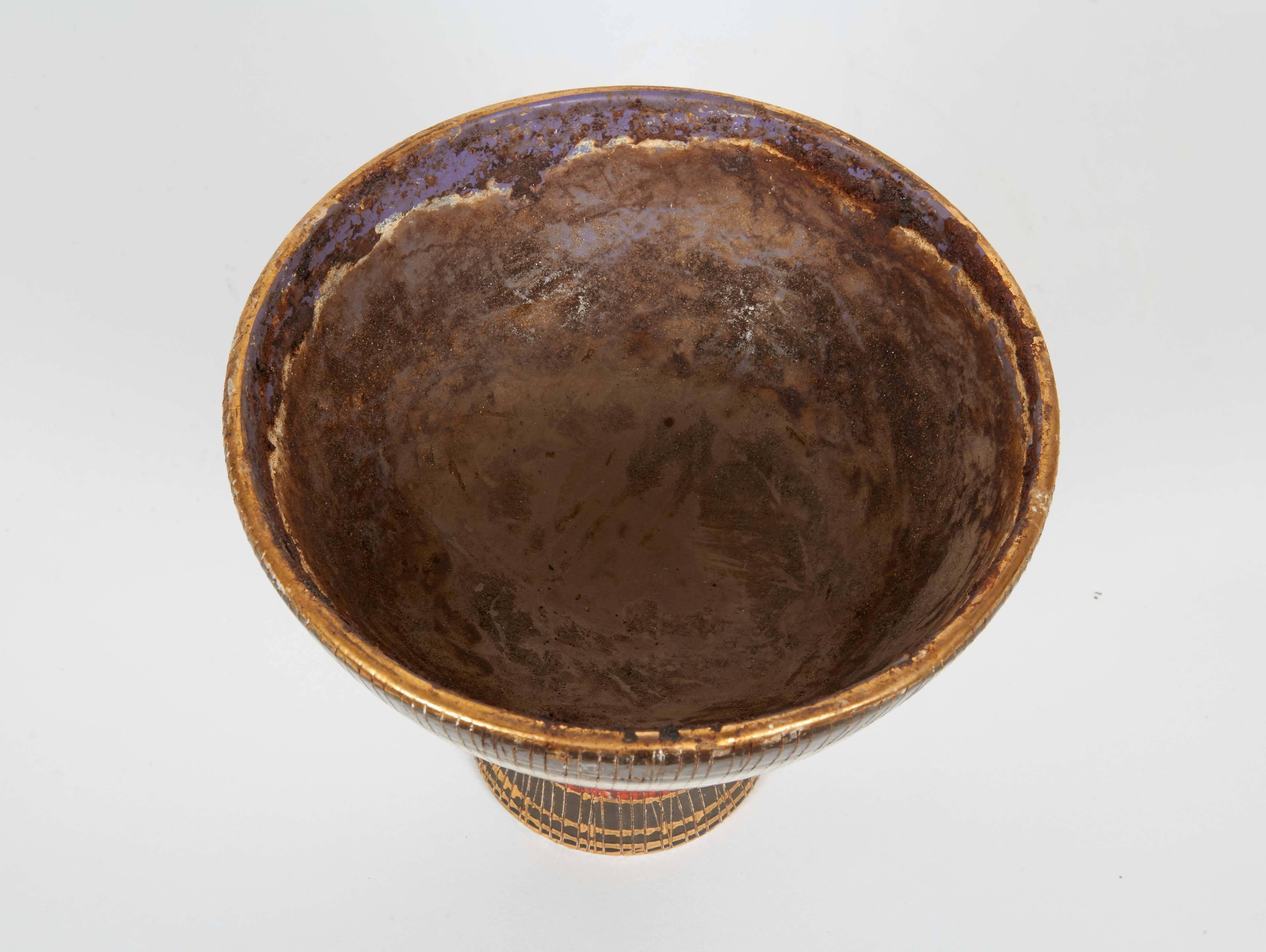 Italian Bitossi 'Seta' Ceramic Footed Bowl