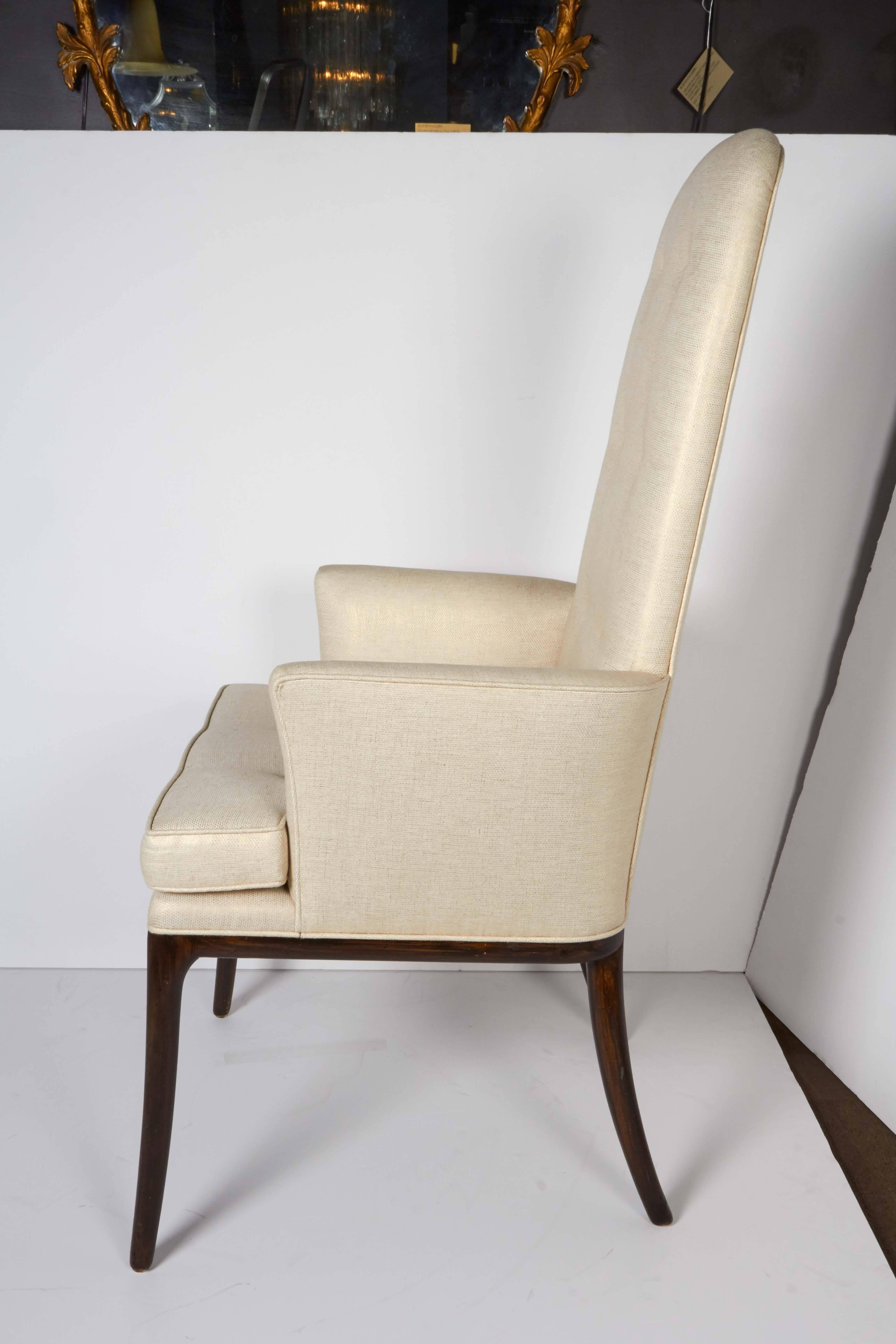 Mid-Century Modern Set of Six Elegant High Back Dining Chairs Designed by Erwin-Lambeth