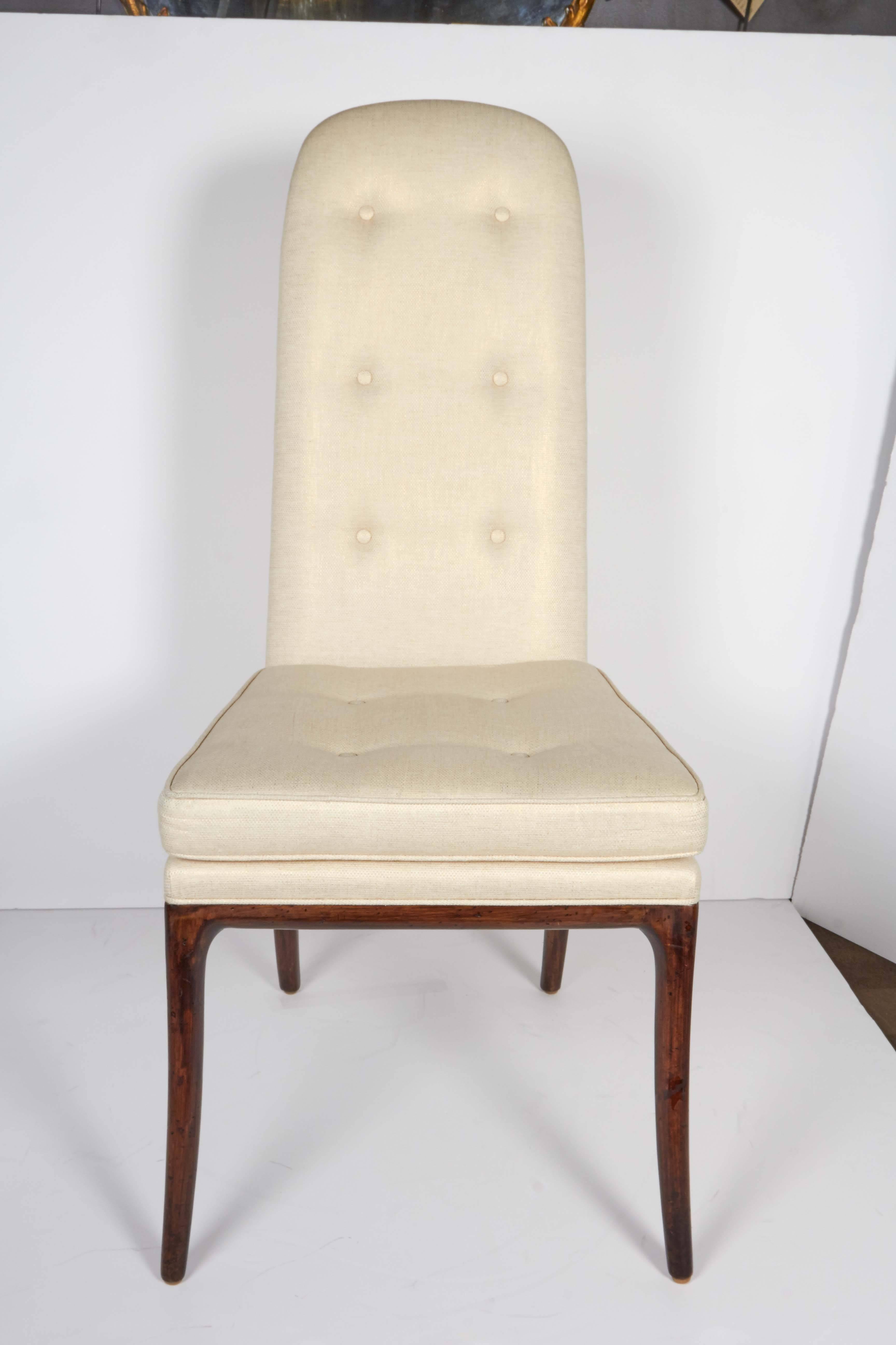 Set of Six Elegant High Back Dining Chairs Designed by Erwin-Lambeth In Excellent Condition In Fort Lauderdale, FL