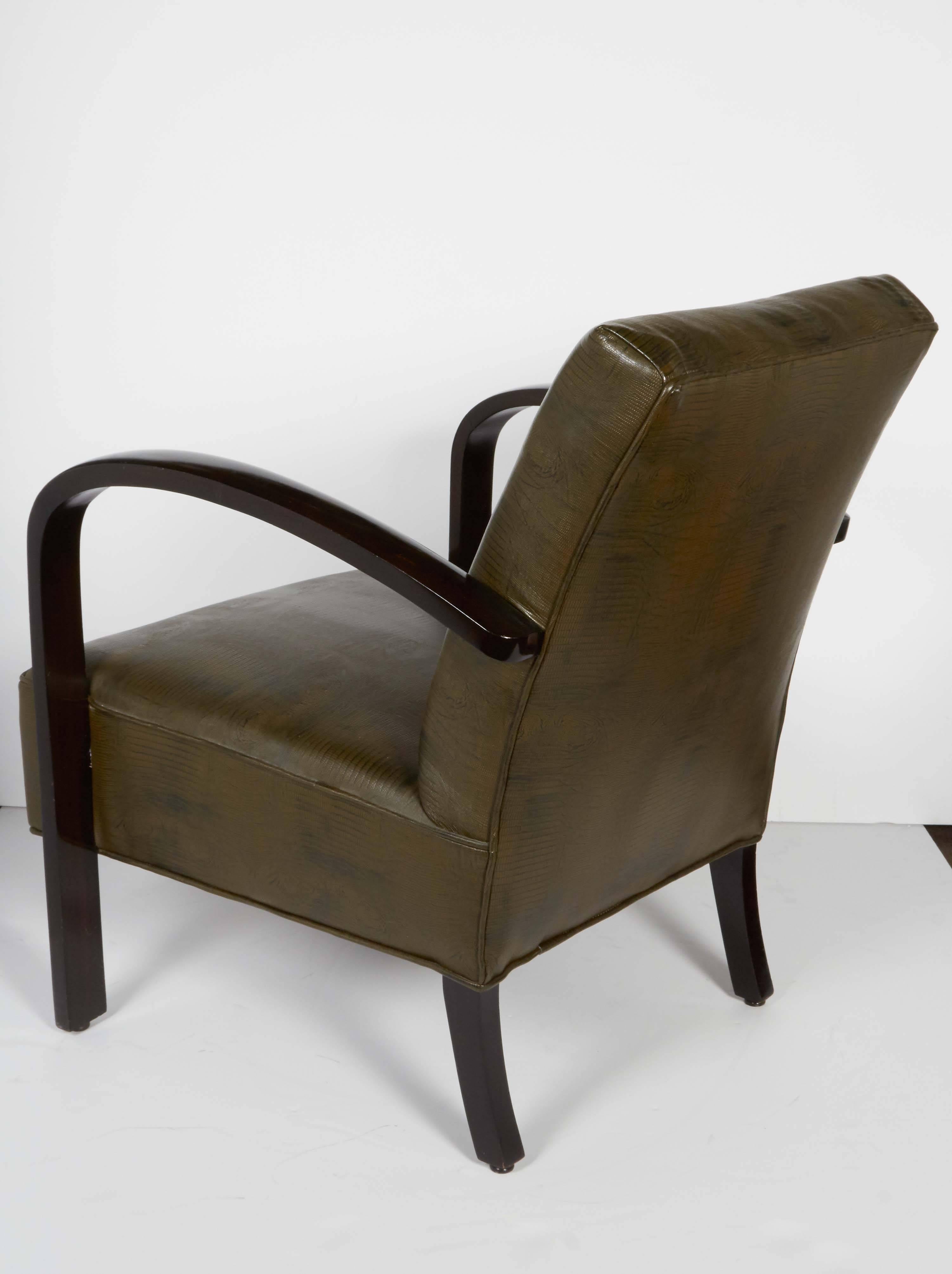 20th Century Pair of French Art Deco Lounge Chairs