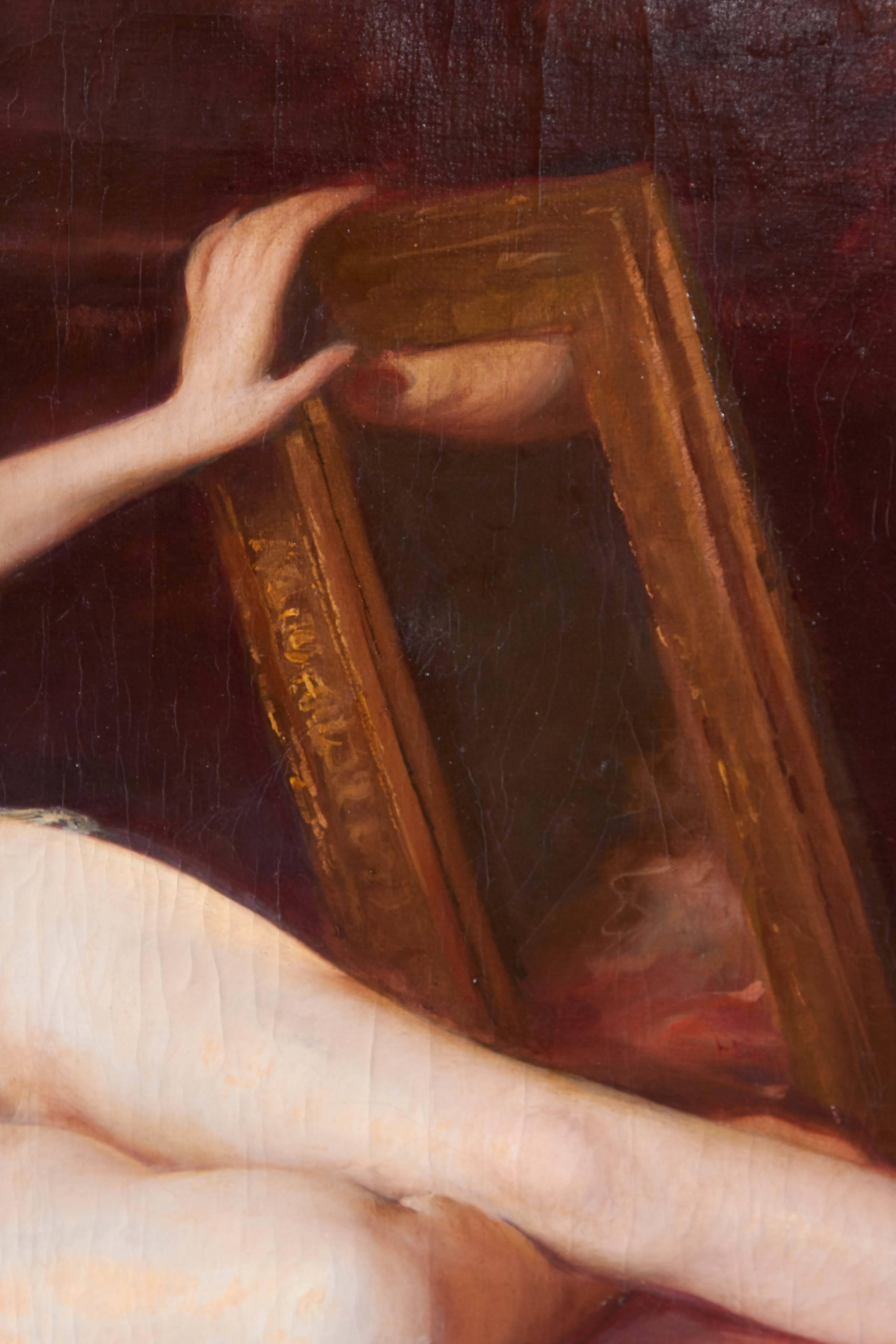 20th Century Maria Szantho, Original Oil on Canvas, Reclining Nude, circa 1930