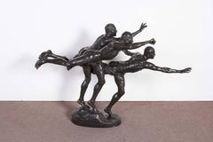 Large and Important Bronze Sculpture of Three Runners by A. Boucher - Siot