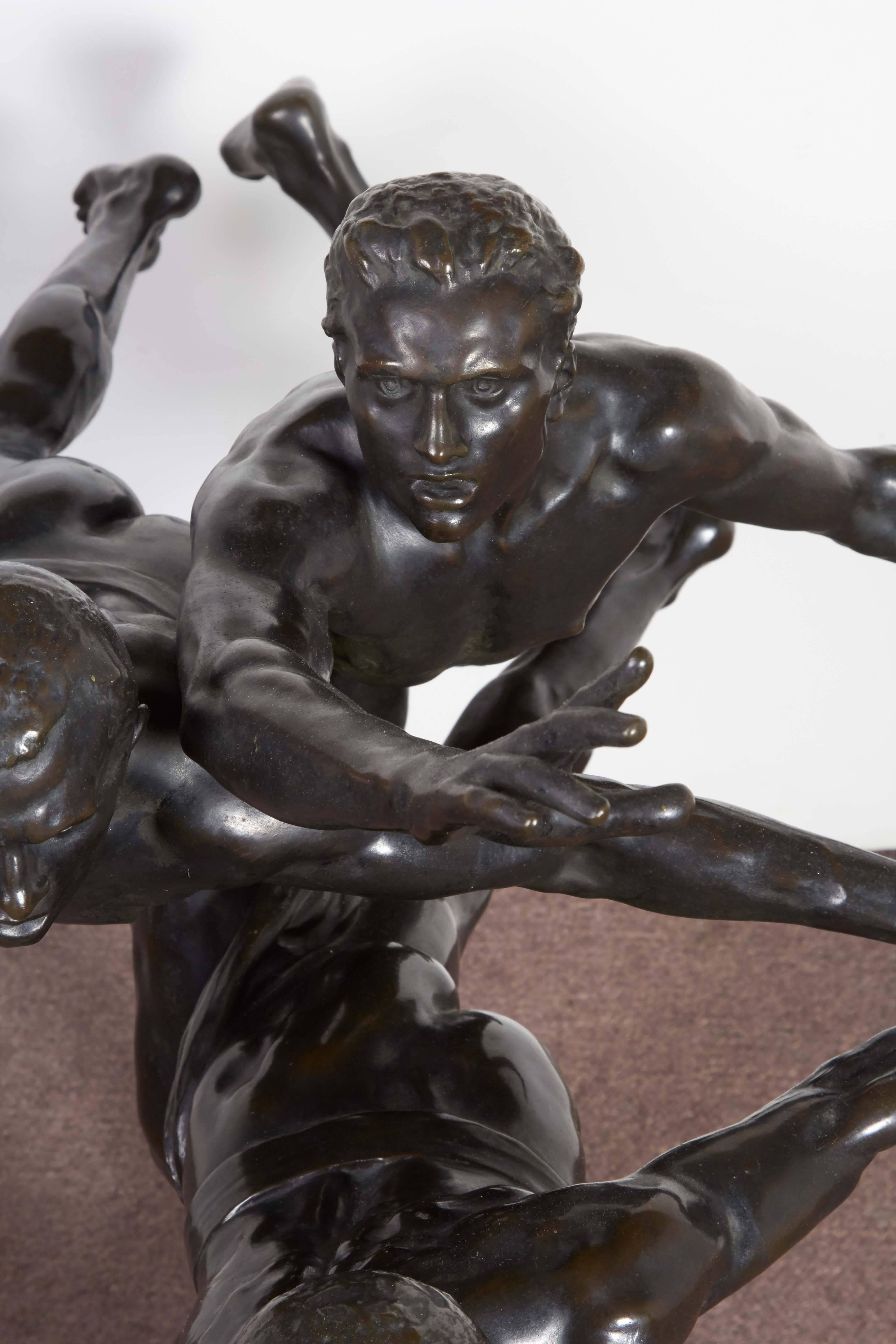 Large and Important Bronze Sculpture of Three Runners by A. Boucher - Siot In Excellent Condition In New York City, NY