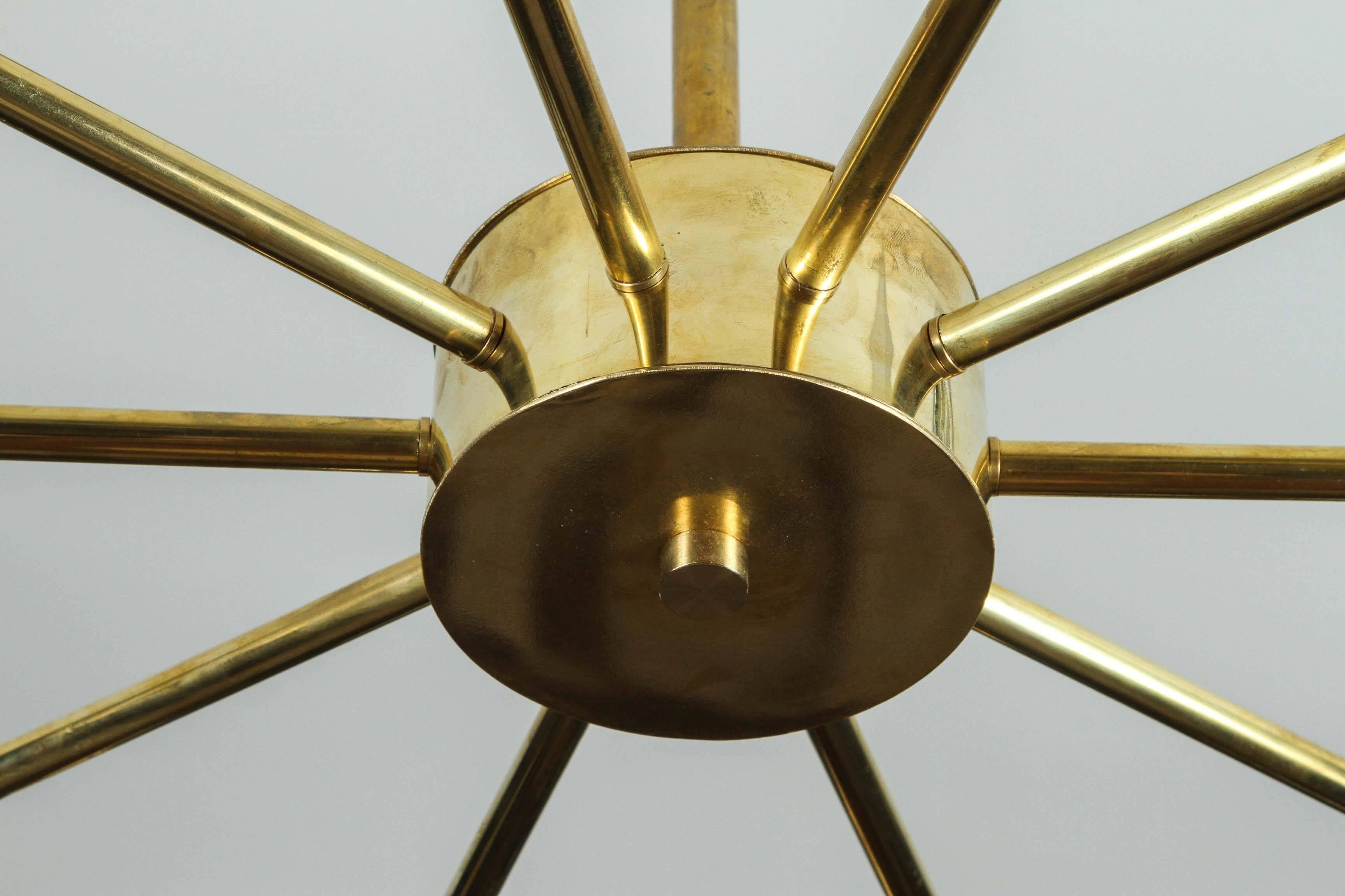 Radial Chandelier in the Style of Arteluce In Excellent Condition In Los Angeles, CA