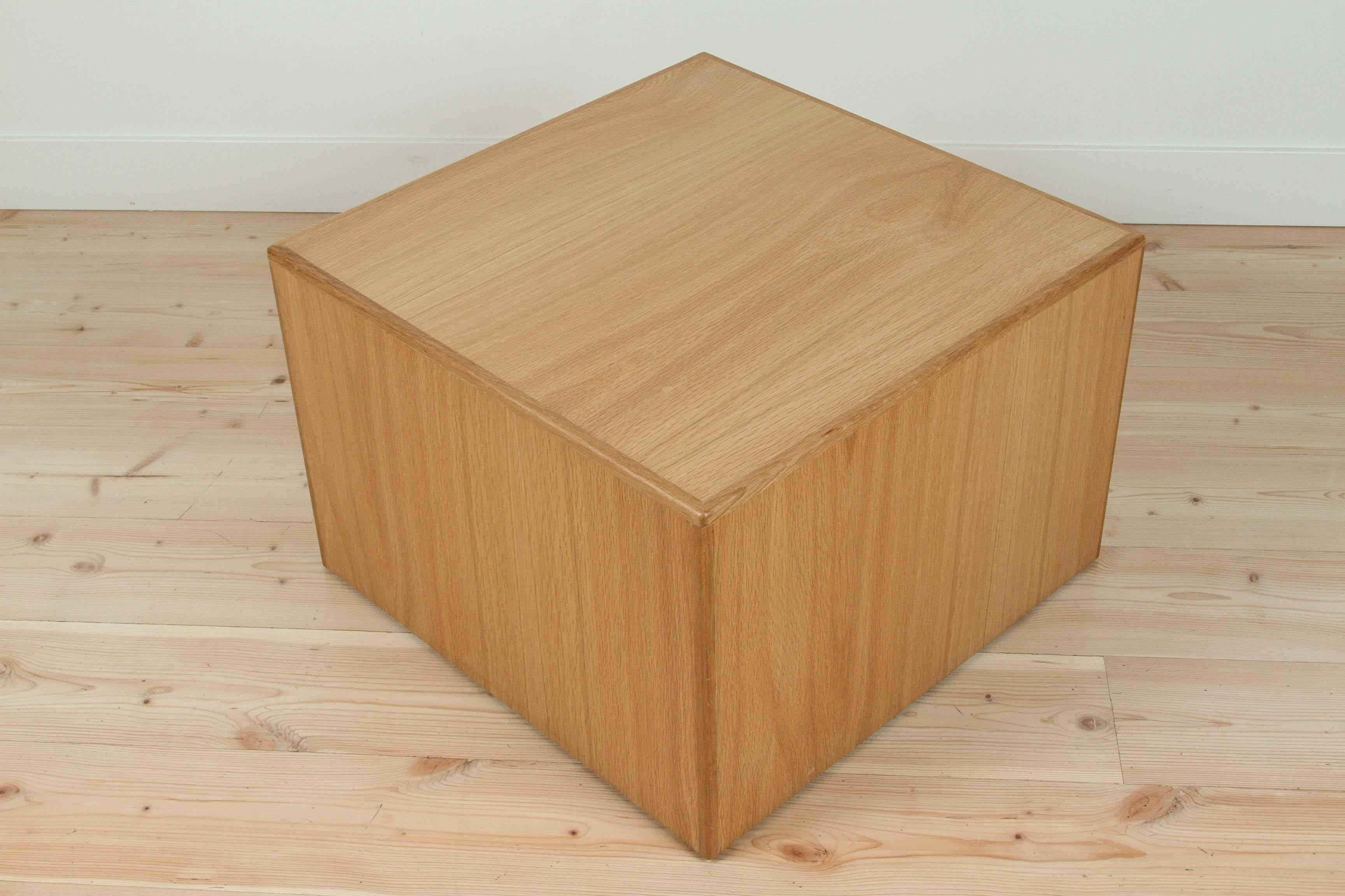Mid-Century Modern Large Oak Cube Table by Lawson-Fenning