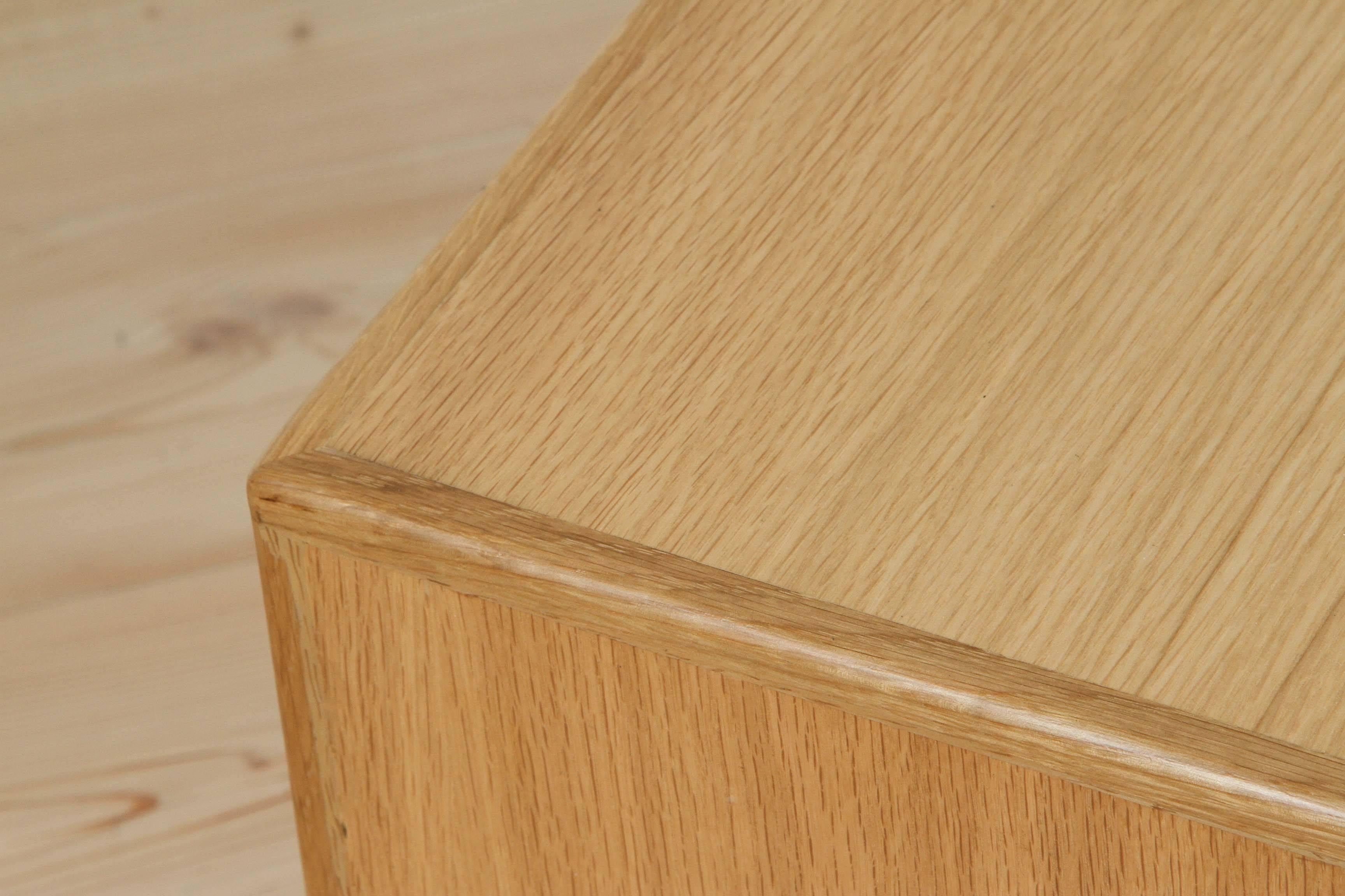 Contemporary Large Oak Cube Table by Lawson-Fenning