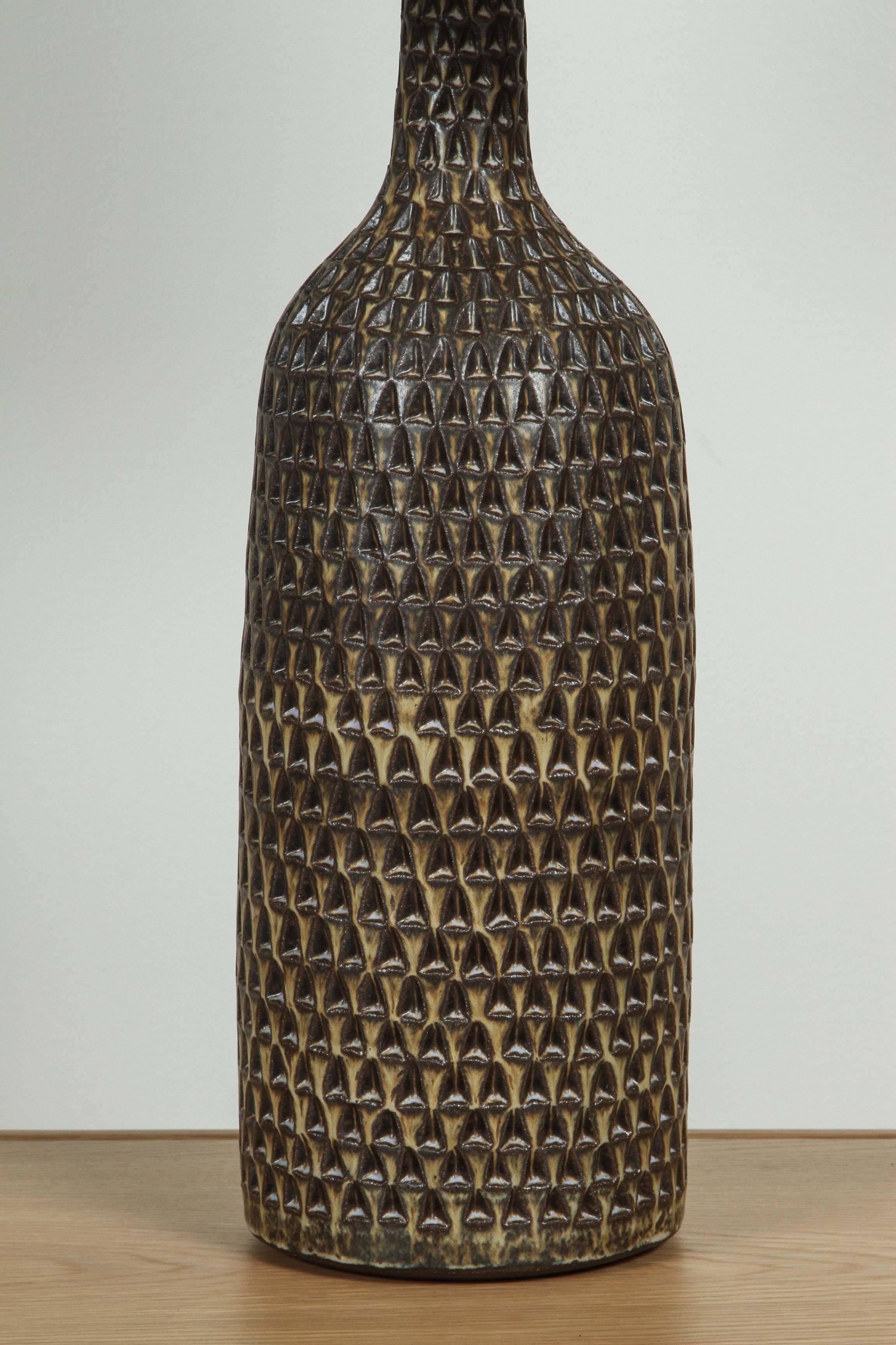 Contemporary Extra Large Carved Bottle Lamp by Victoria Morris