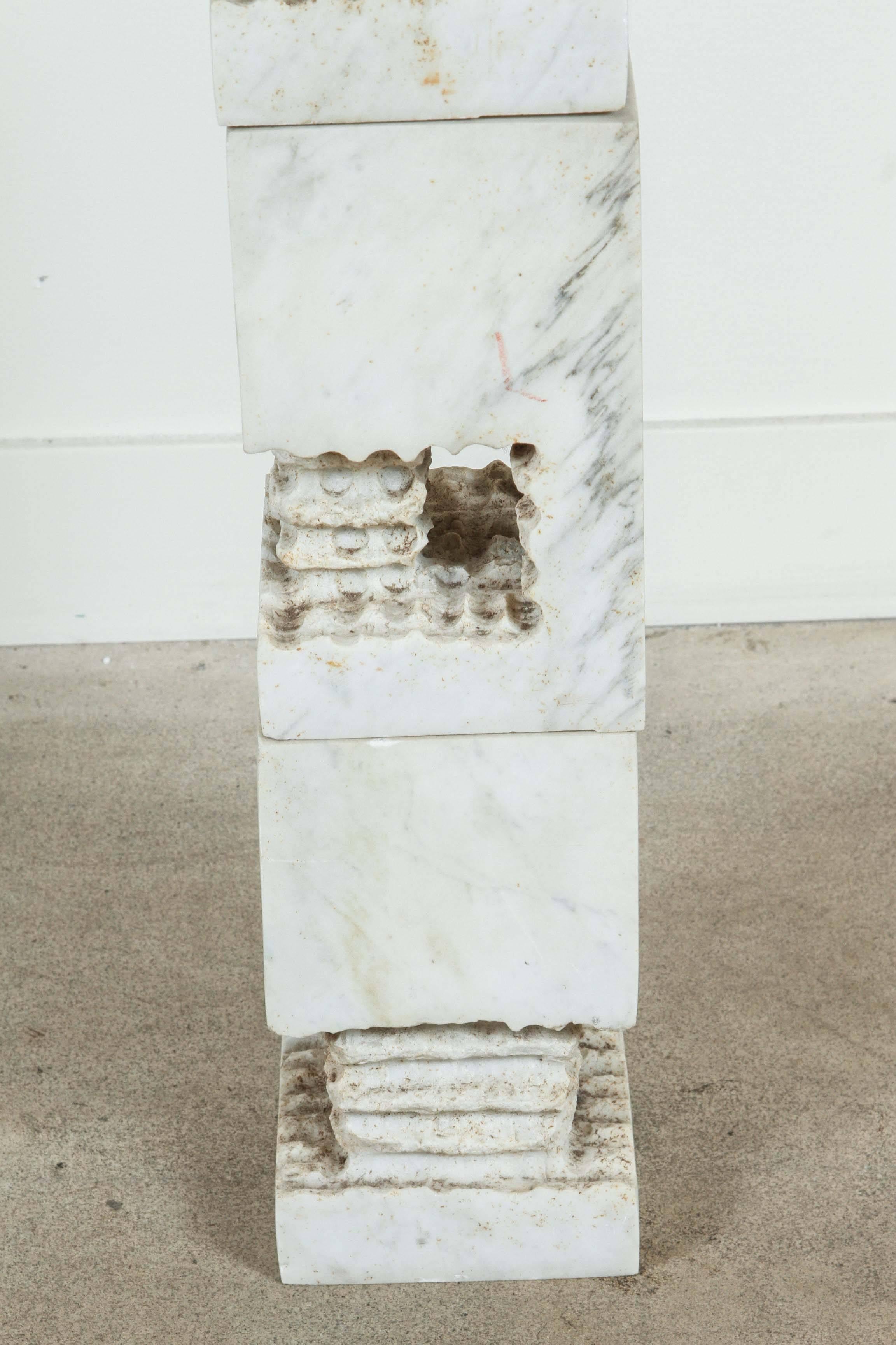 American Set of Three White Marble Sculptures by Steven Karr