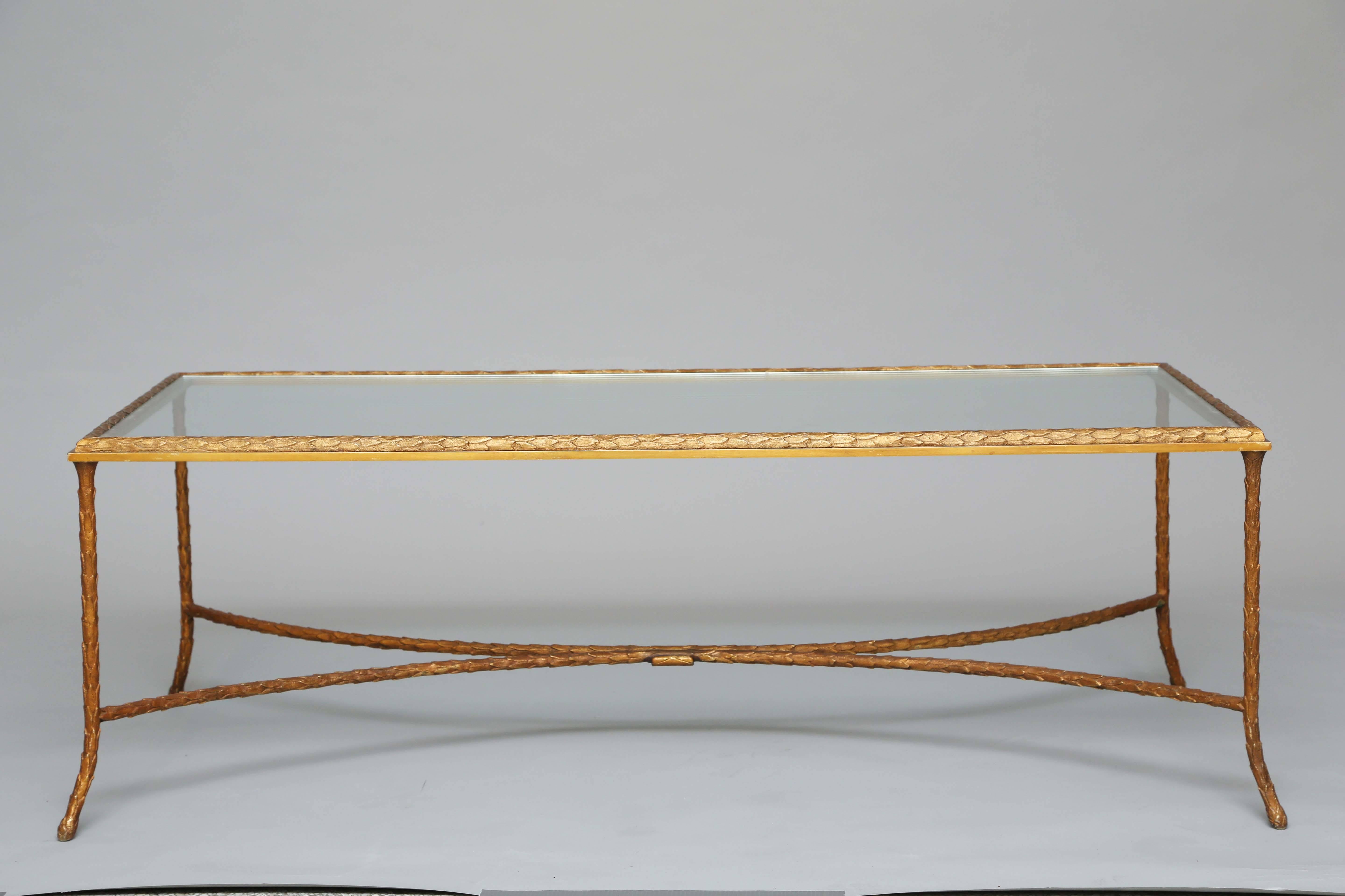 French Baguès Style Gilded Cocktail Table