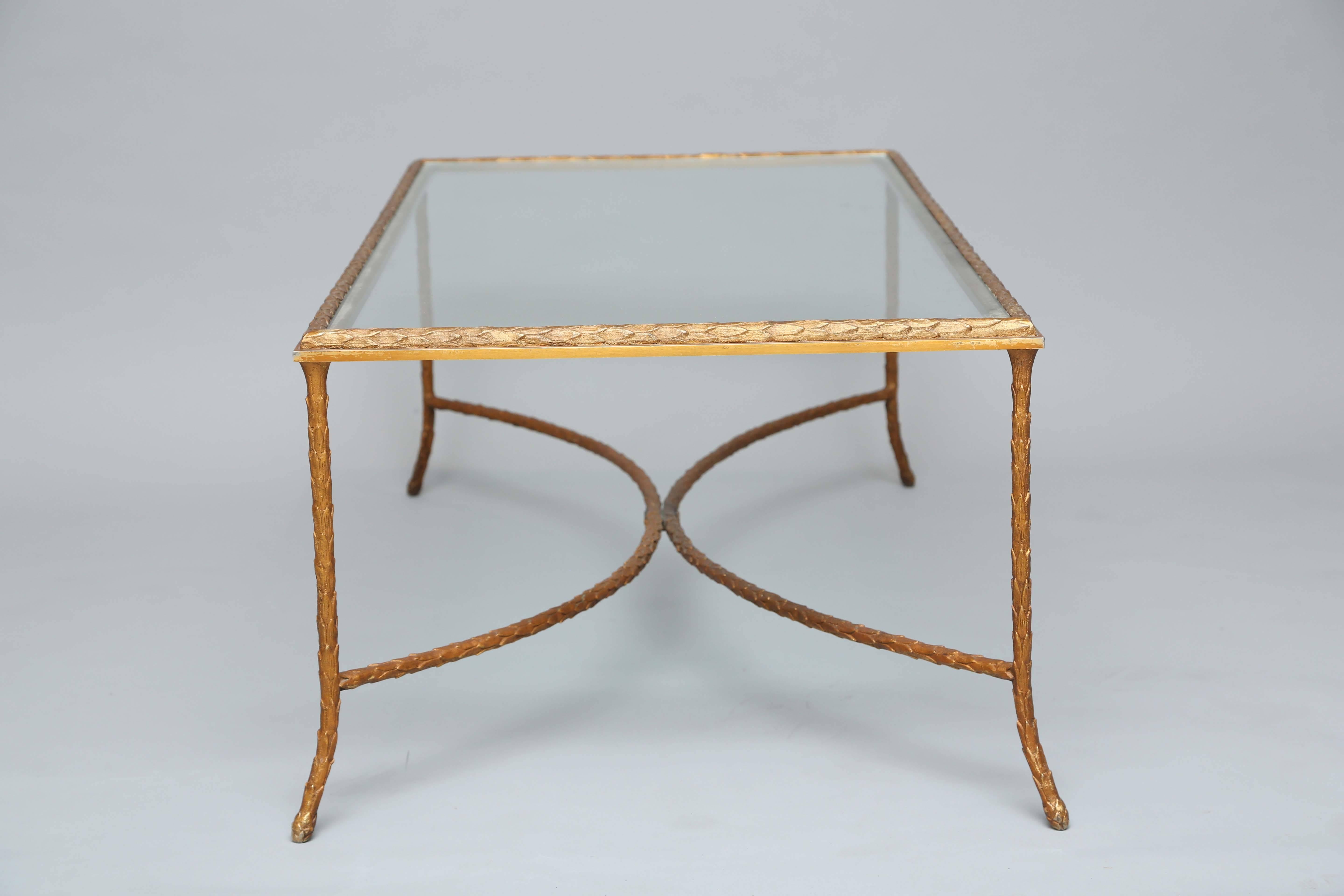 20th Century Baguès Style Gilded Cocktail Table