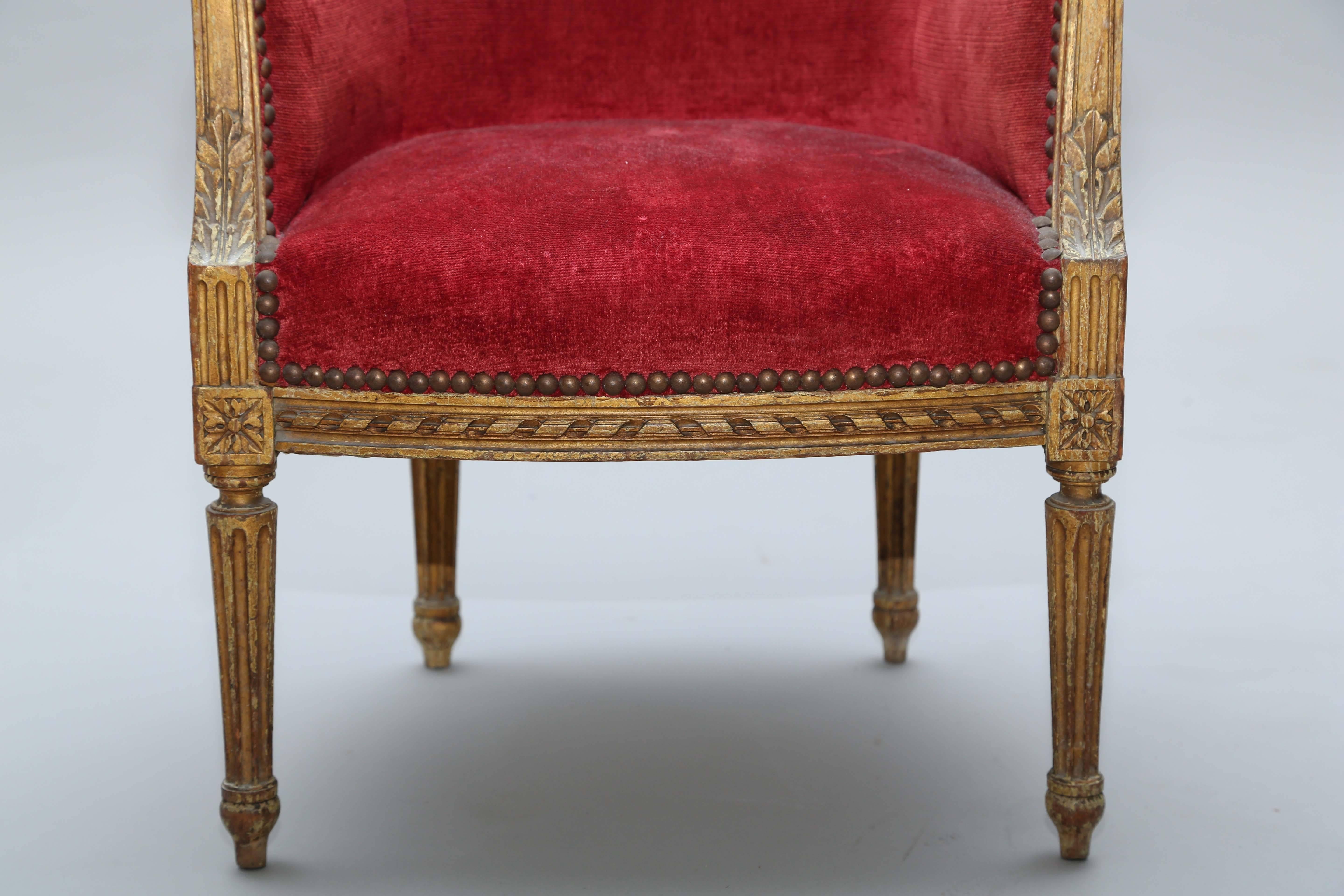 Carved 19th Century French Child's Bergere