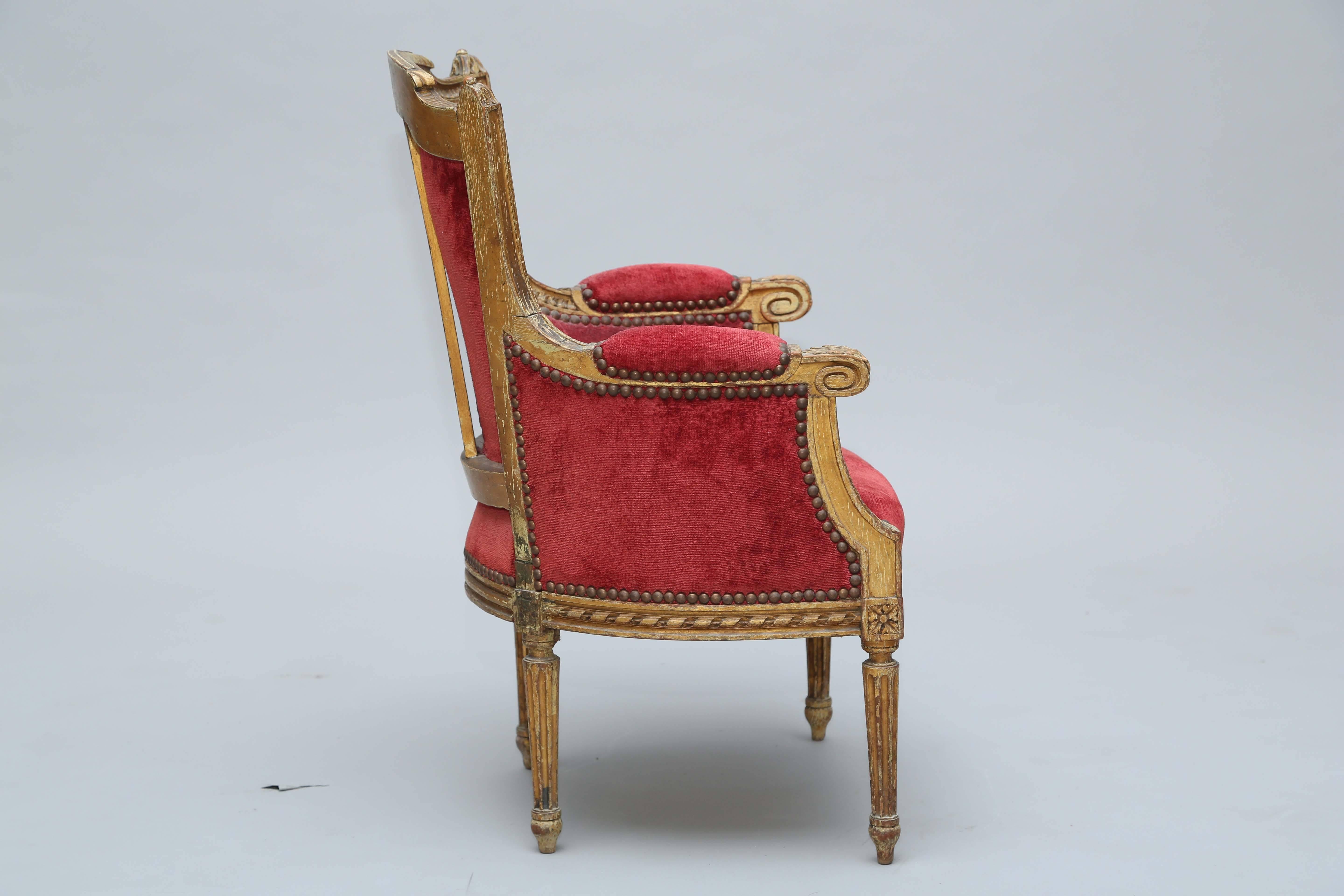 Wood 19th Century French Child's Bergere