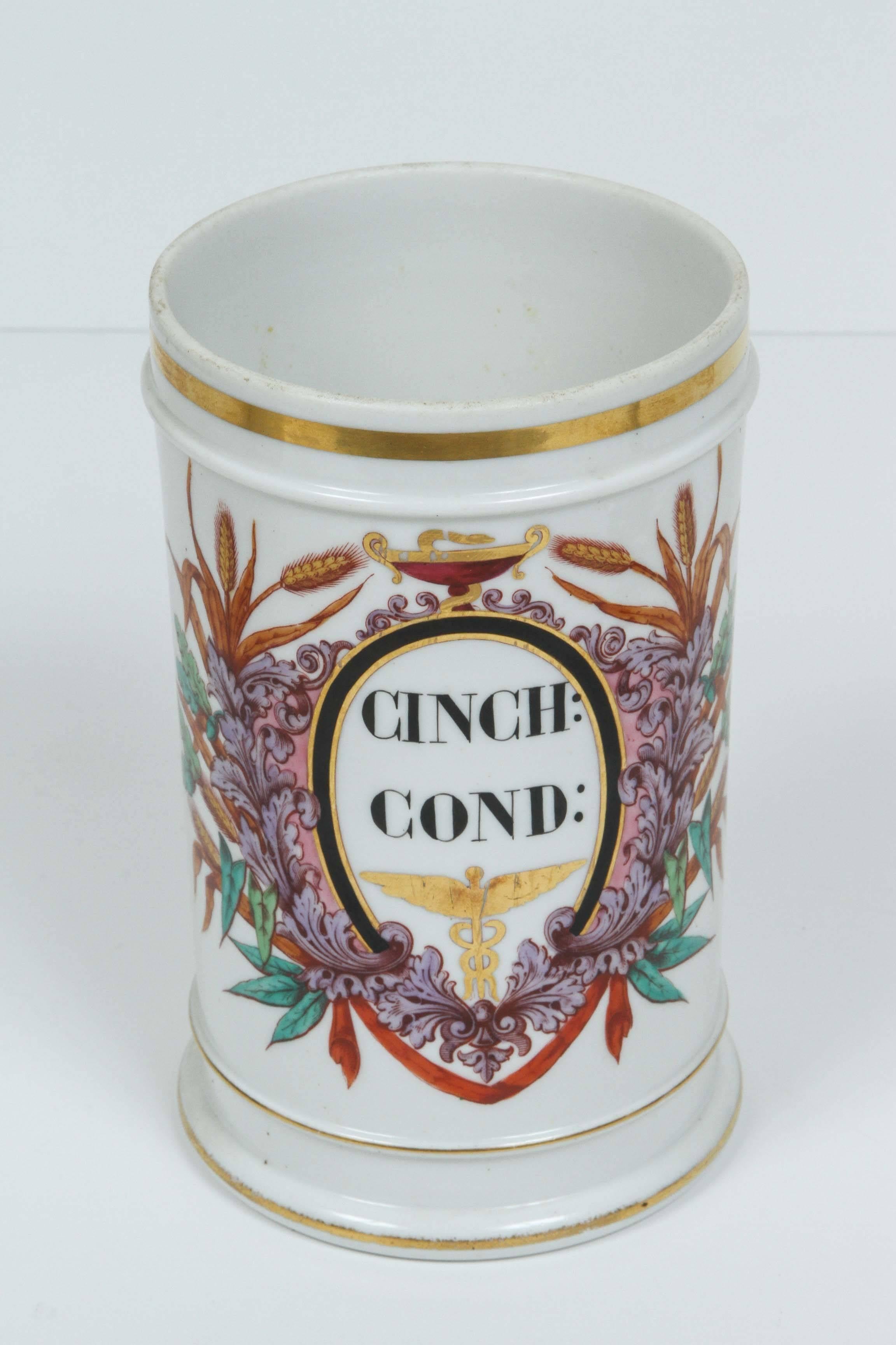 Pair of Paris Porcelain Apothecary Jars, 19th Century 1
