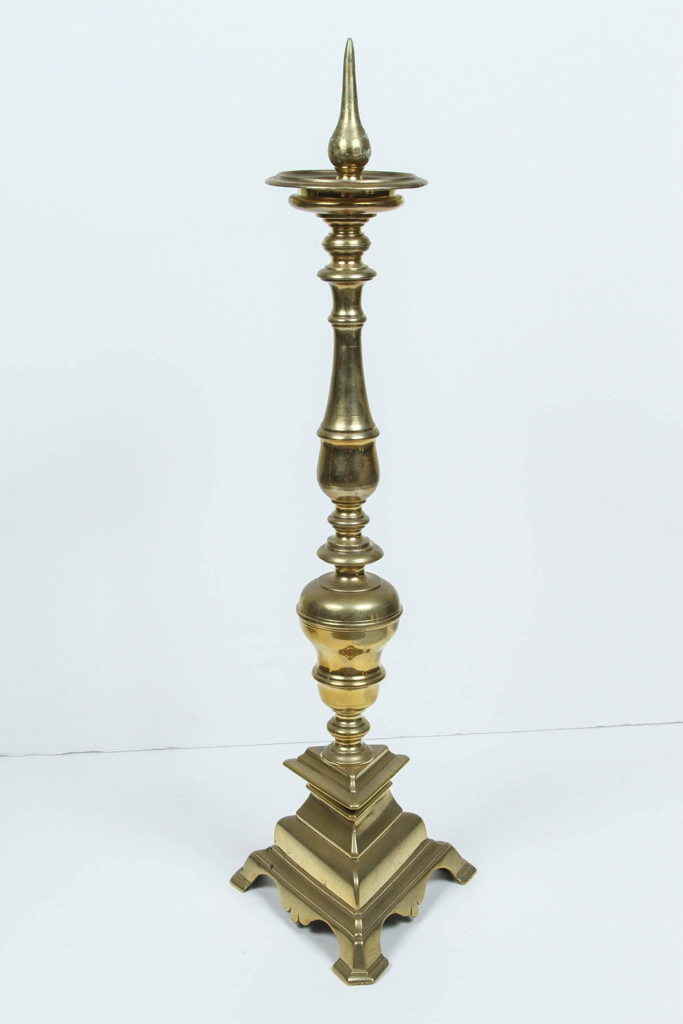 Pair of 18th Century Italian Brass Prickets Sticks from Estate of Bob Hope For Sale 2