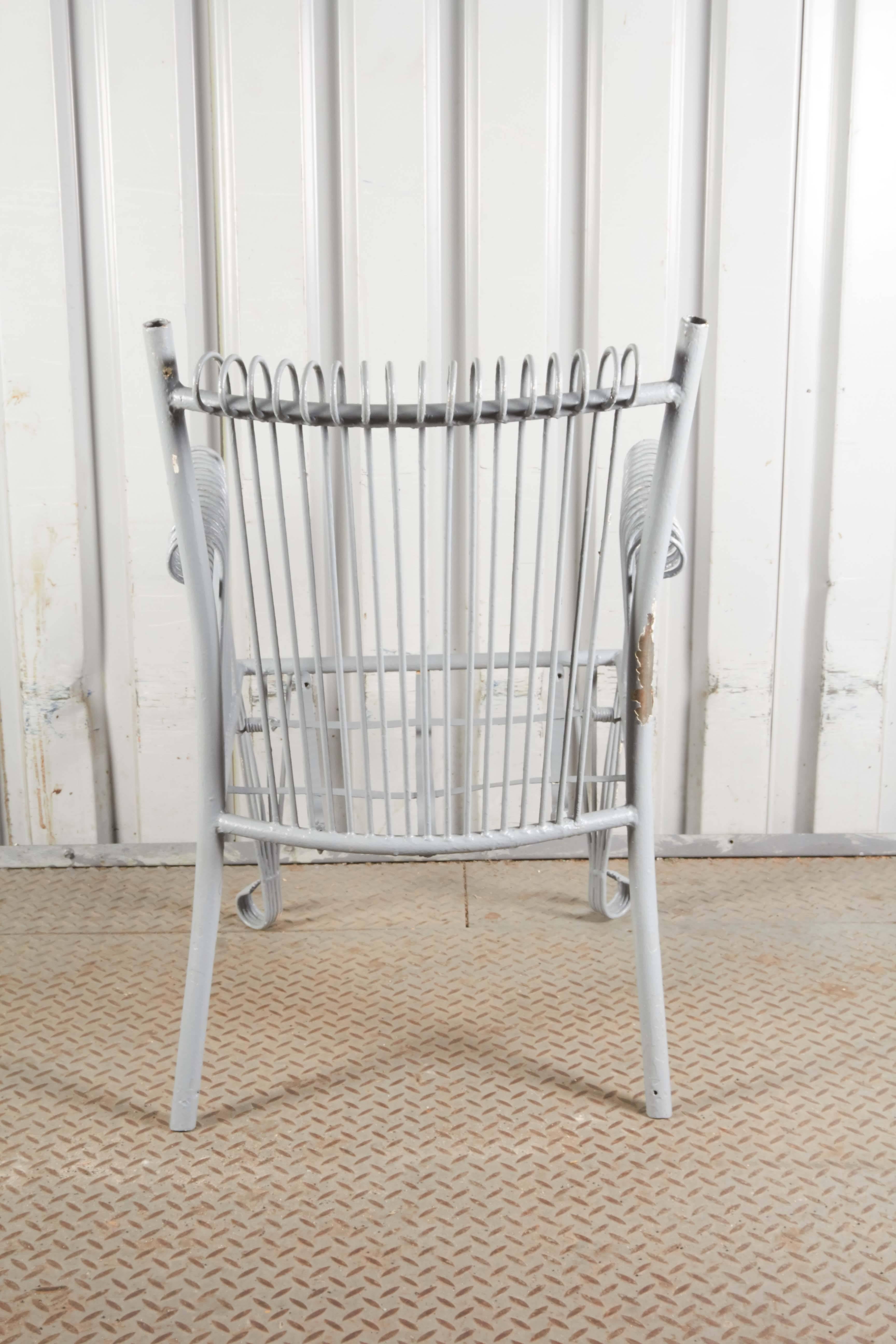 Set of Four French Metal Armchairs 1