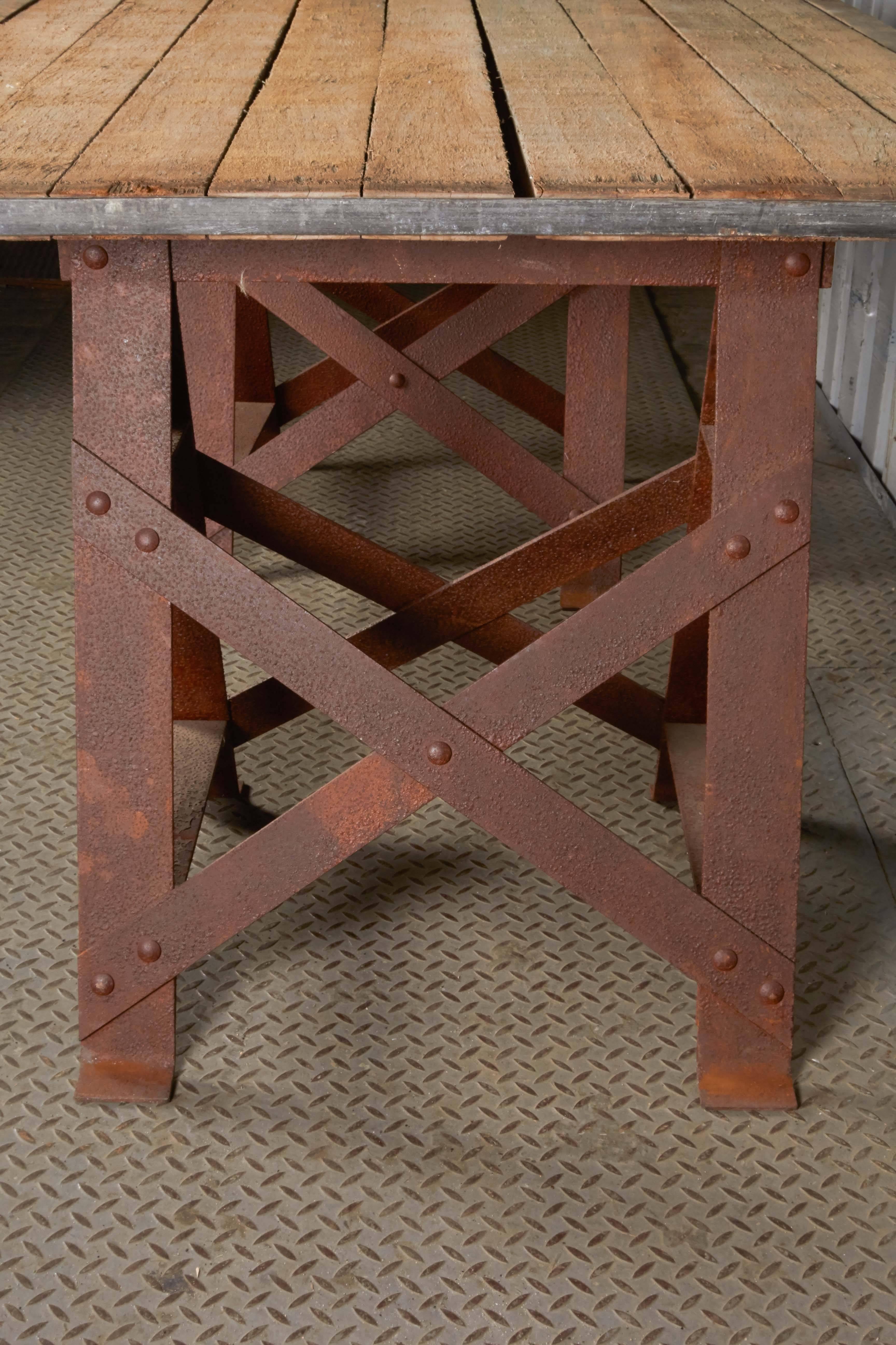 Industrial Trestle Table For Sale 1