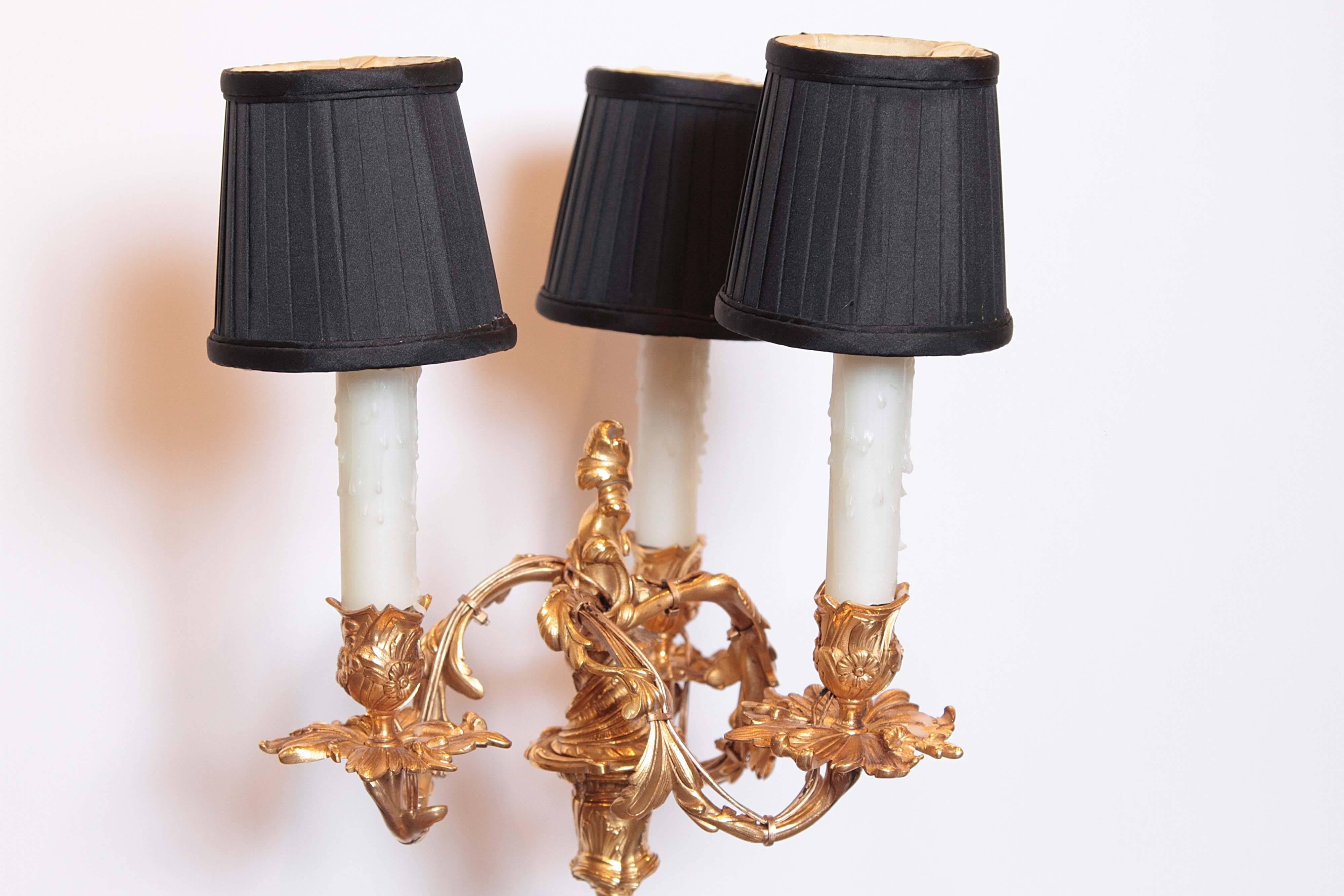 Pair of 19th Century Gilt Bronze Candelabra Lamps Signed Henry Dasson, 1882 4