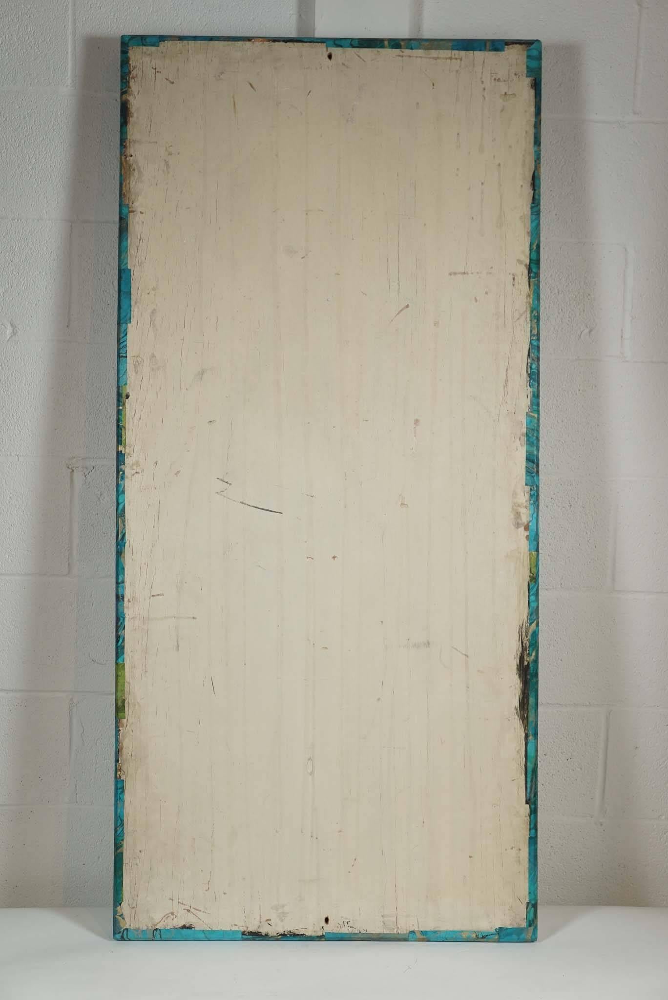 Turquoise and Gold Decoupage Mirror 1