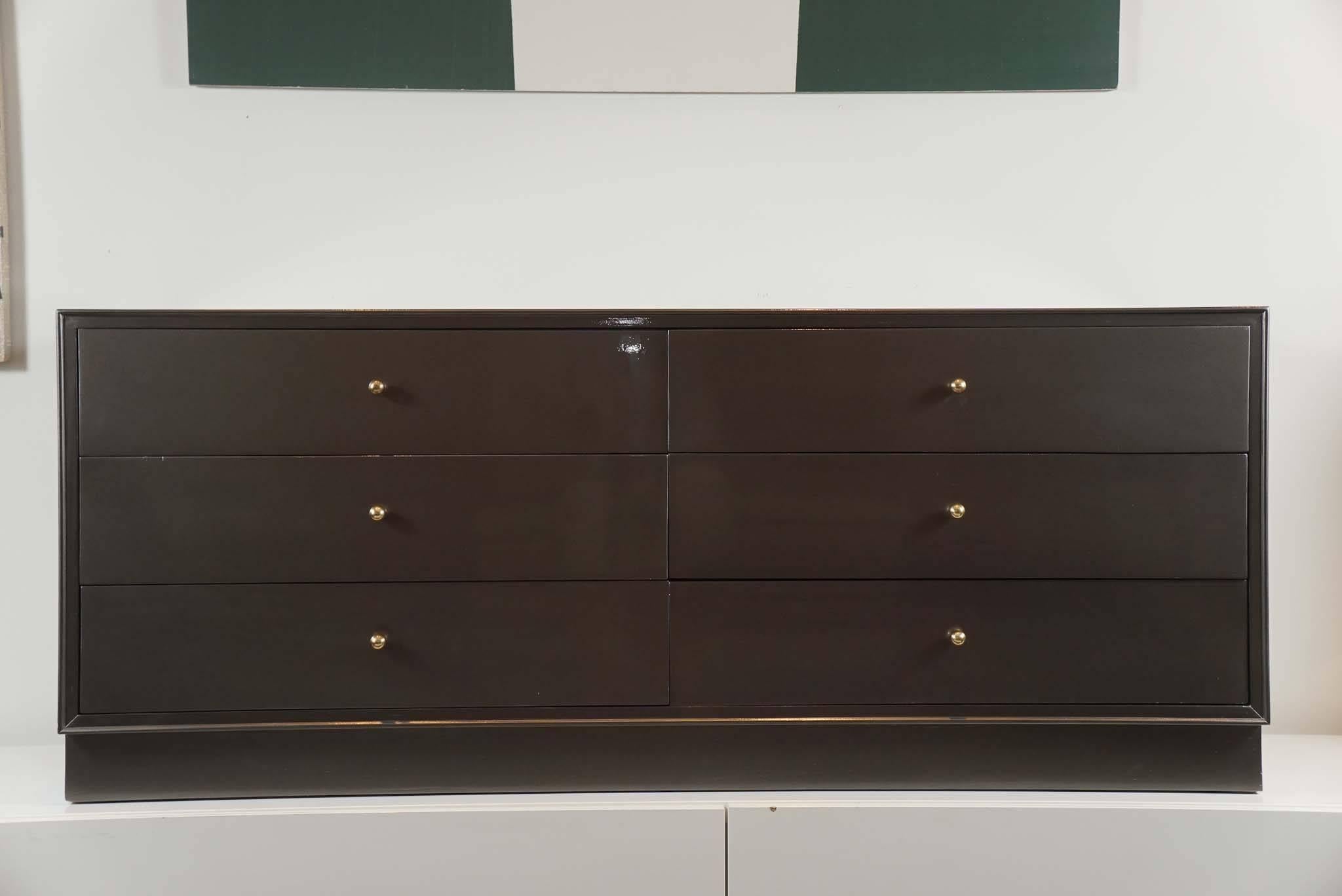 Mid-Century Modern Lacquered Six-Drawer Chest