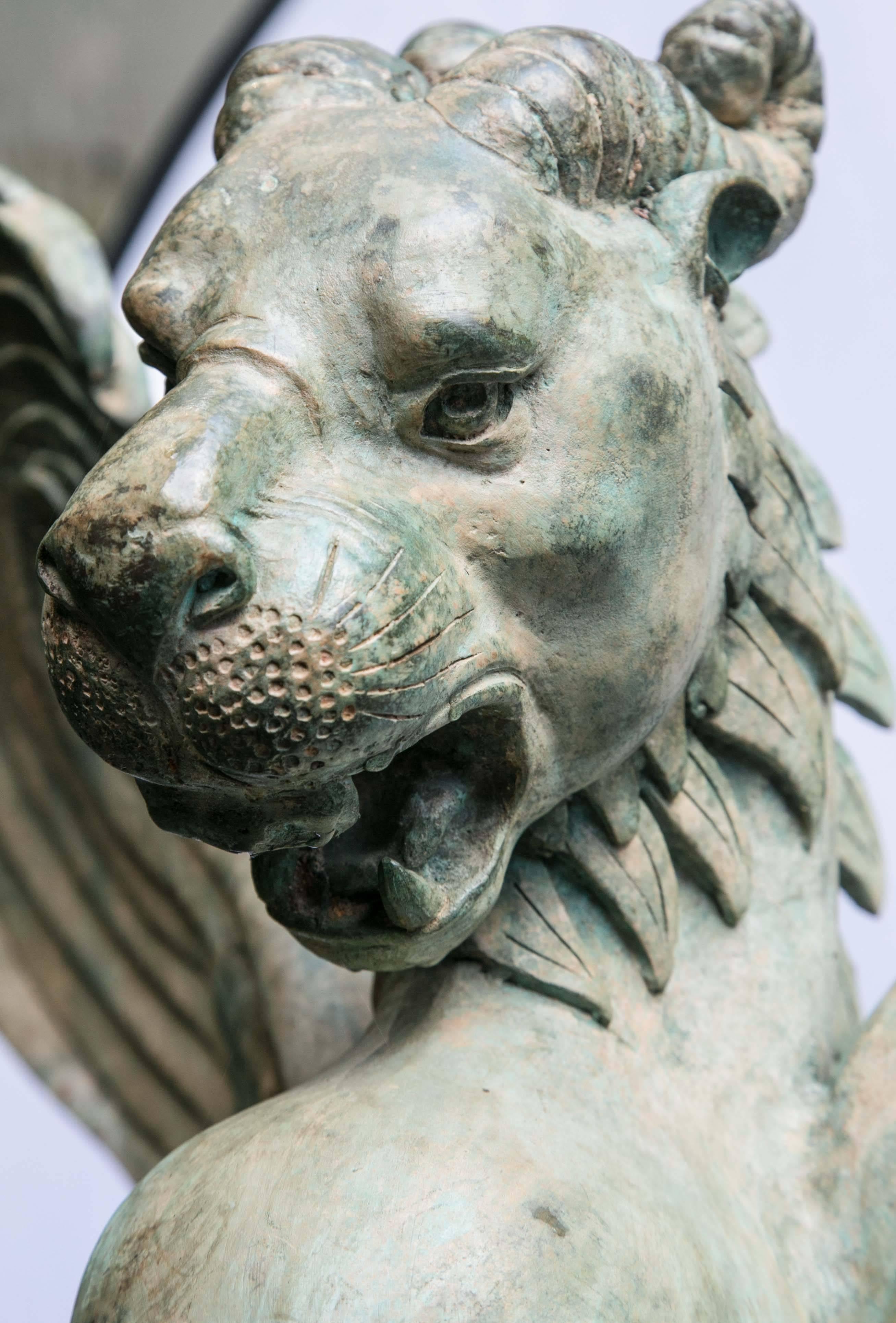Bronze Winged Lion In Excellent Condition In Woodbury, CT