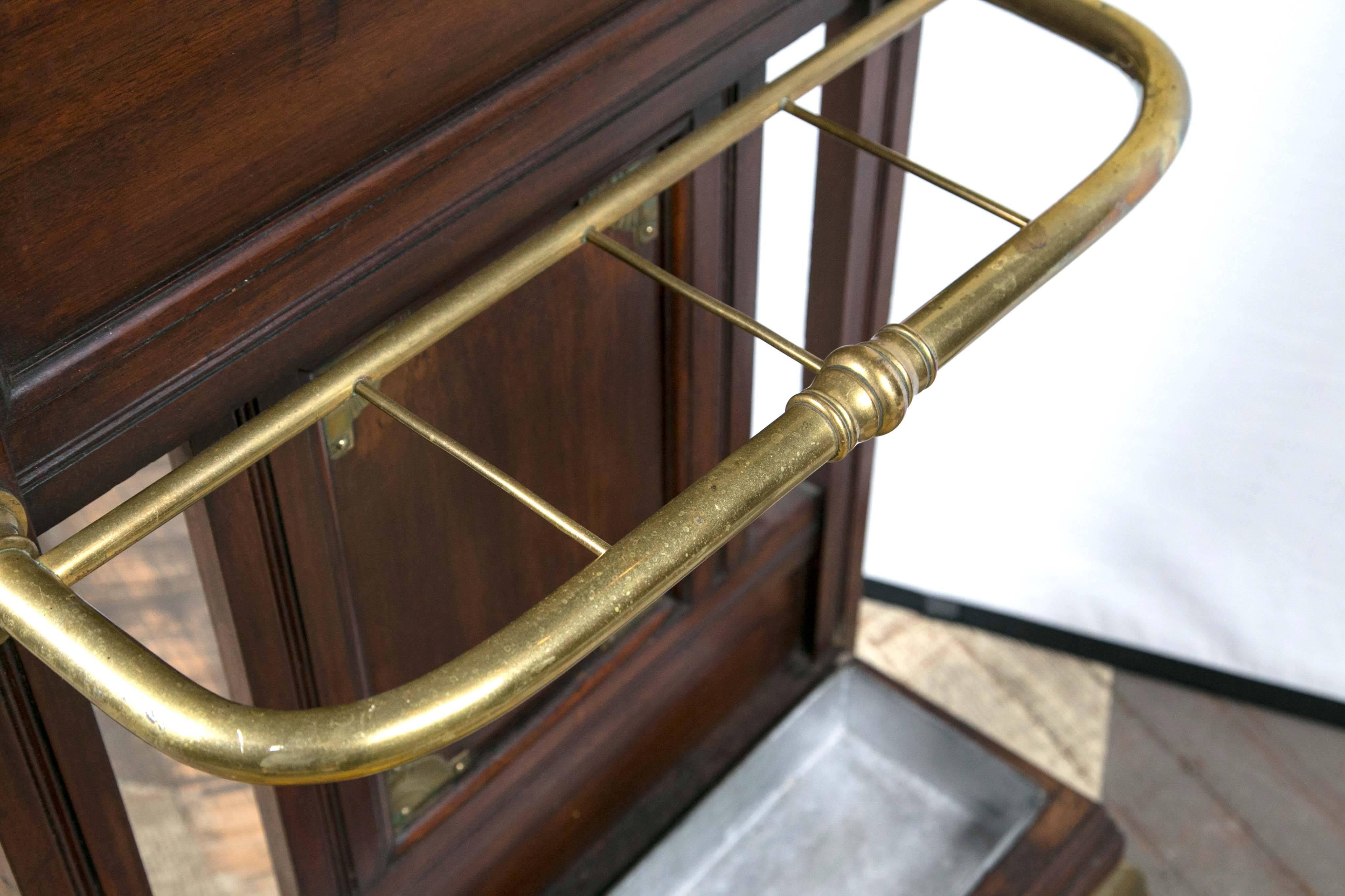 Mahogany and Brass Umbrella or Cane Stand 3