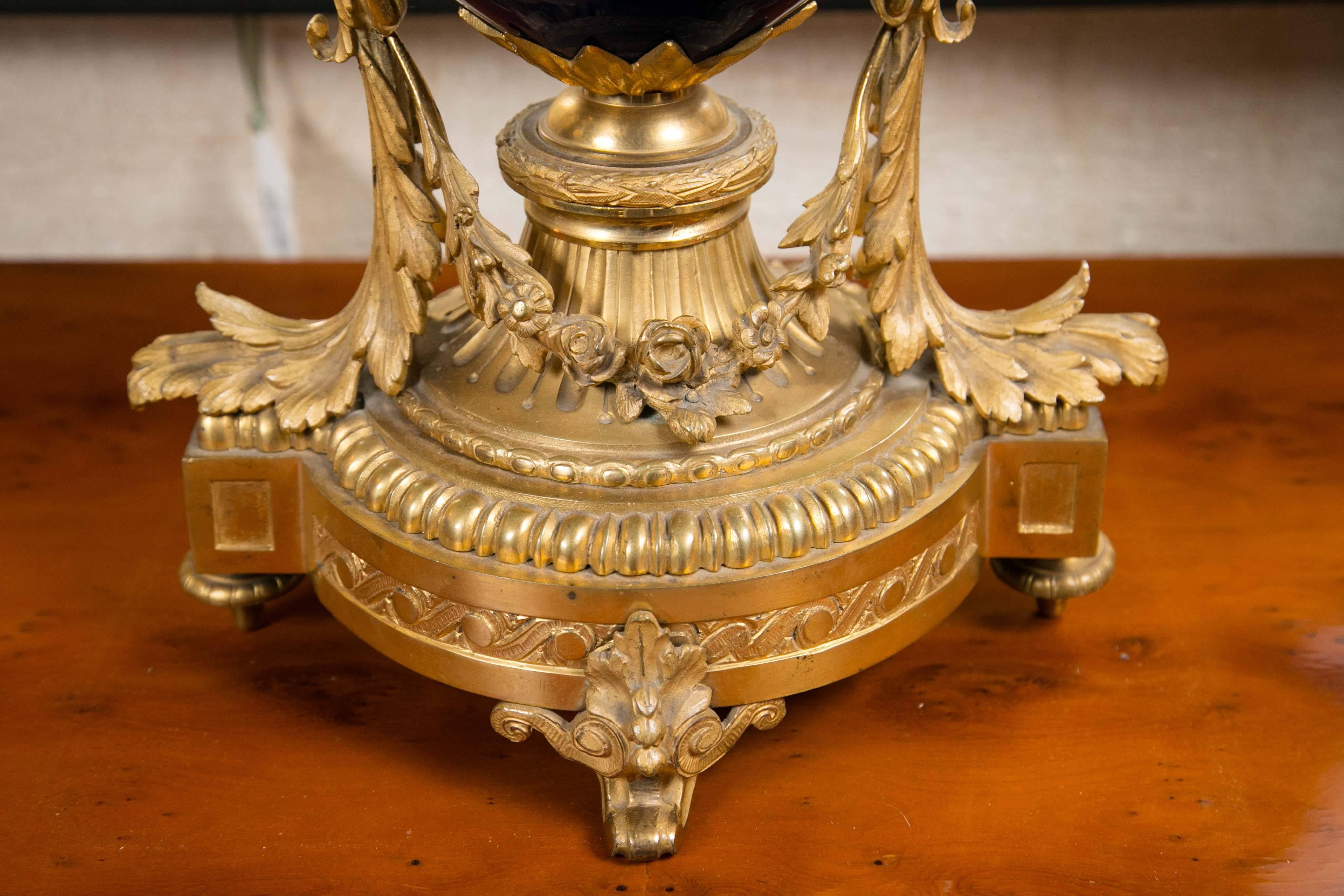 Brass 19th Century French Ormolu Mantel Clock