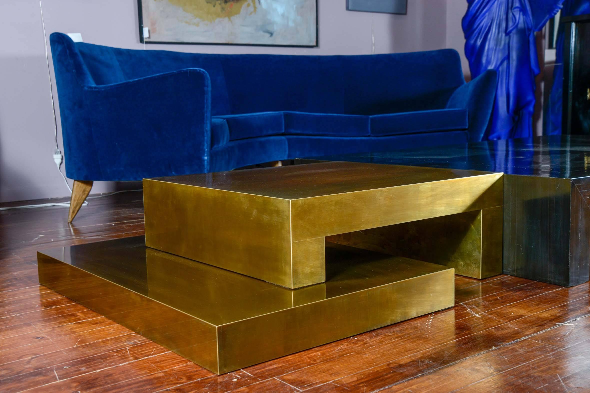 Brass Signed Coffee Table