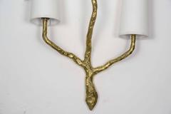 Set of Four Gilded Bronze Brutalist Wall Sconces by Maison Arlus