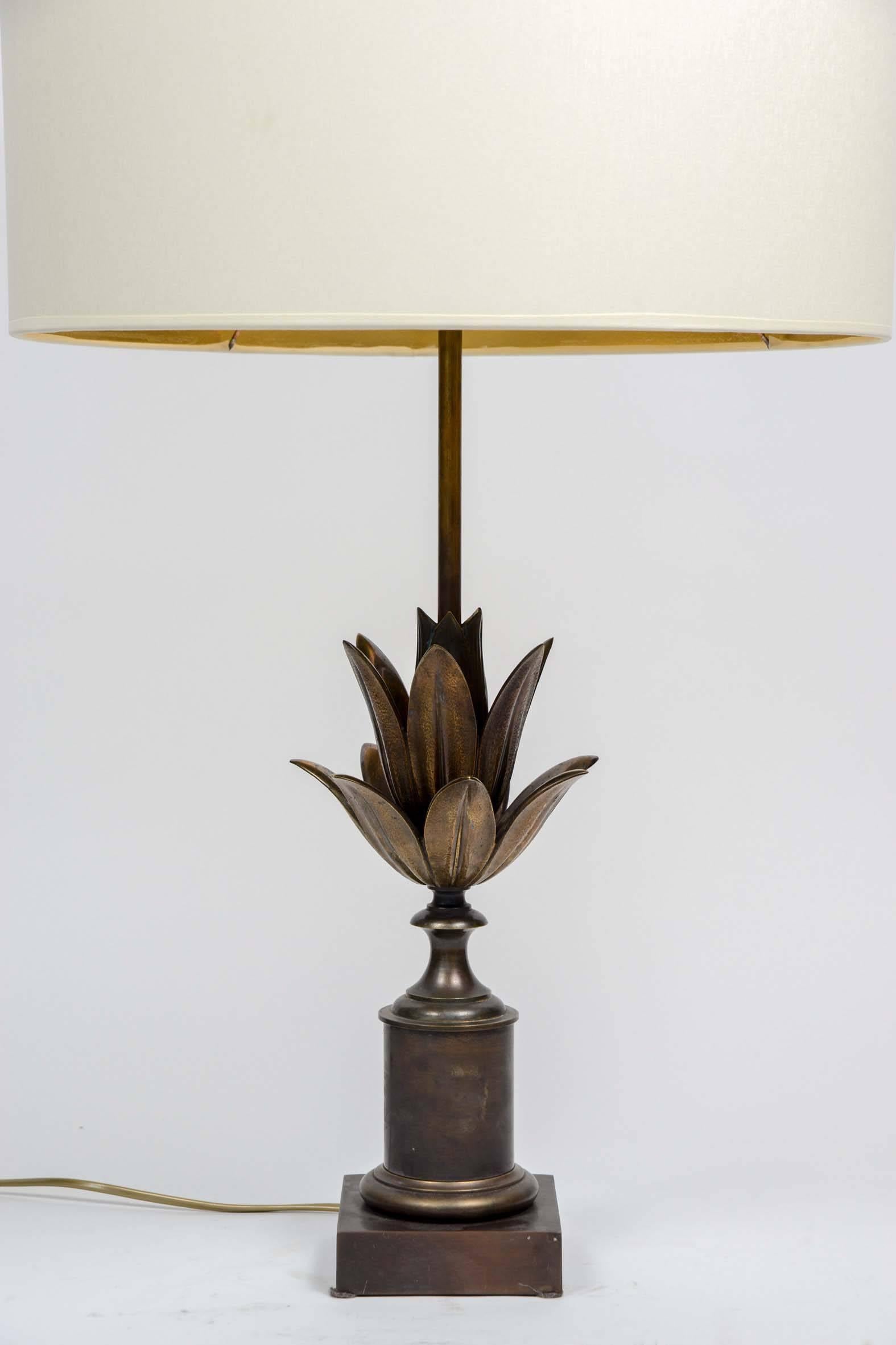 Pair of bronze table lamps by Maison Charles, model 