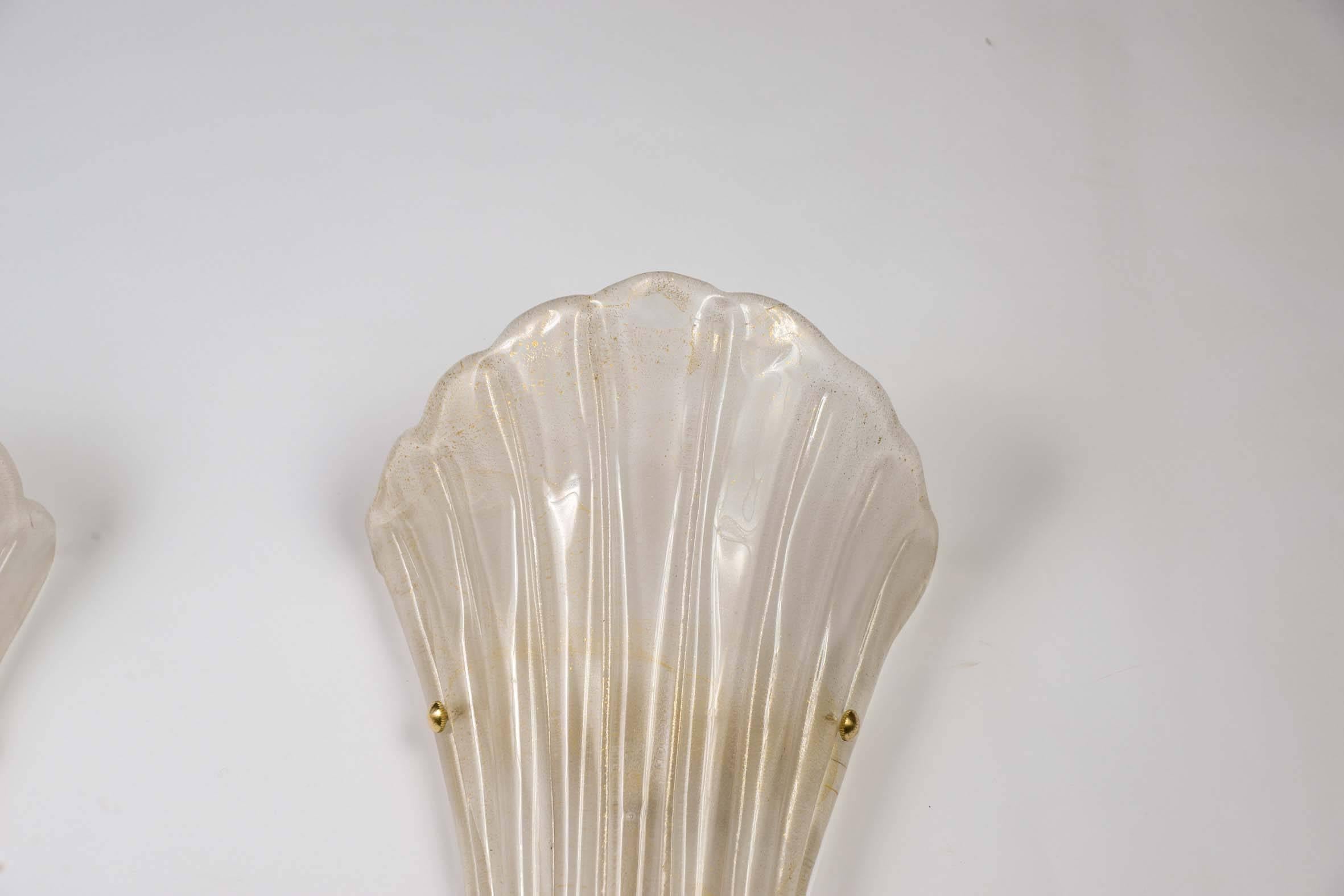 Set of Four Sconces in Murano Glass. In Excellent Condition In Saint ouen, FR