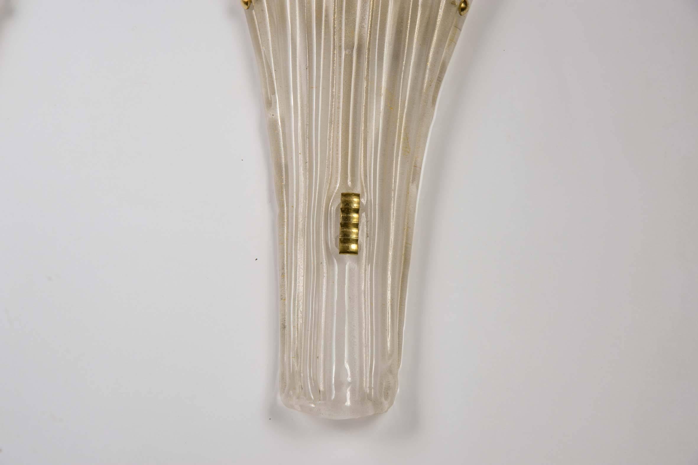 Late 20th Century Set of Four Sconces in Murano Glass.