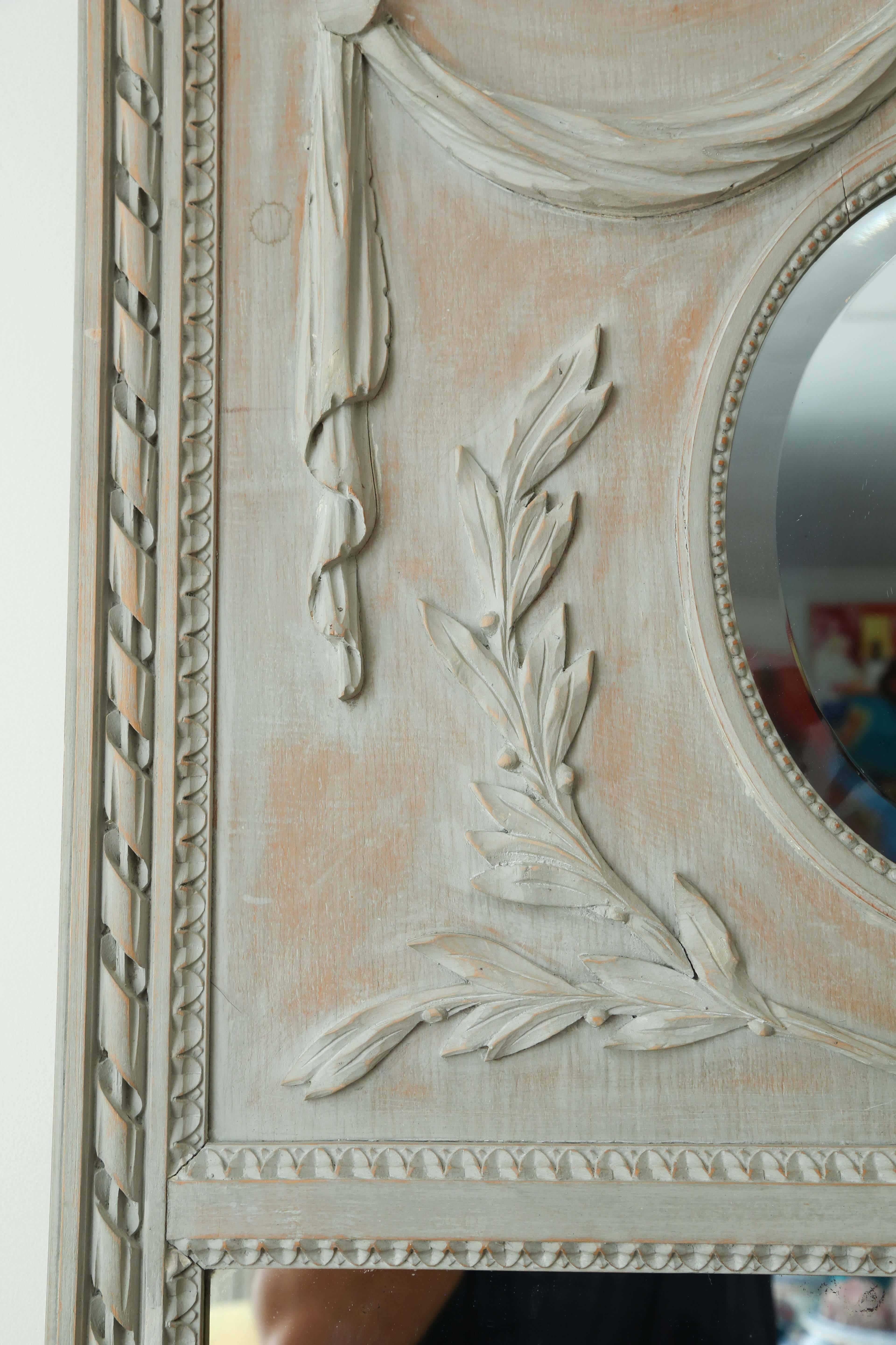 19th Century Painted French Pier Mirror 1