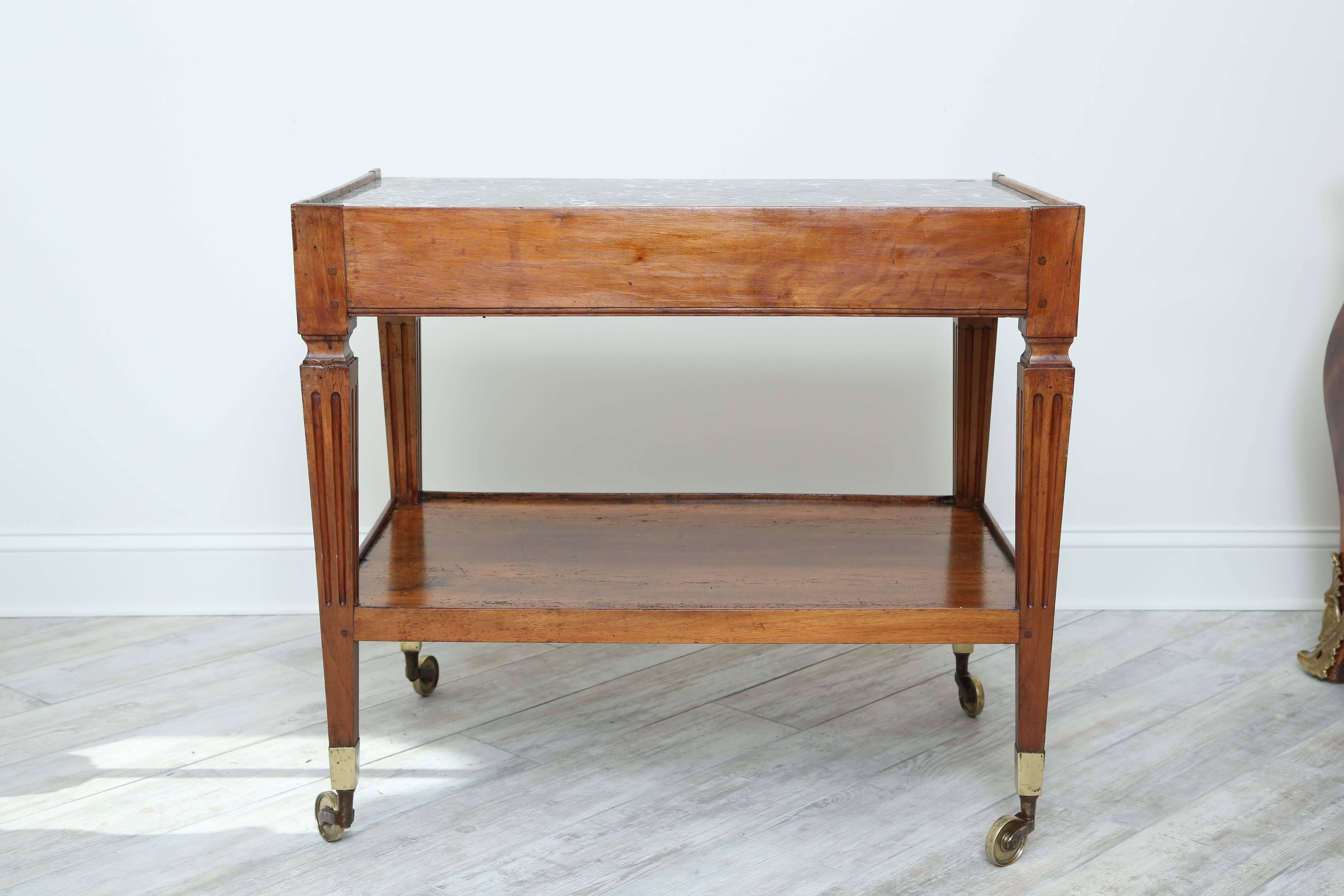 Antique Italian Two-Tiered Cart with Marble Top 4