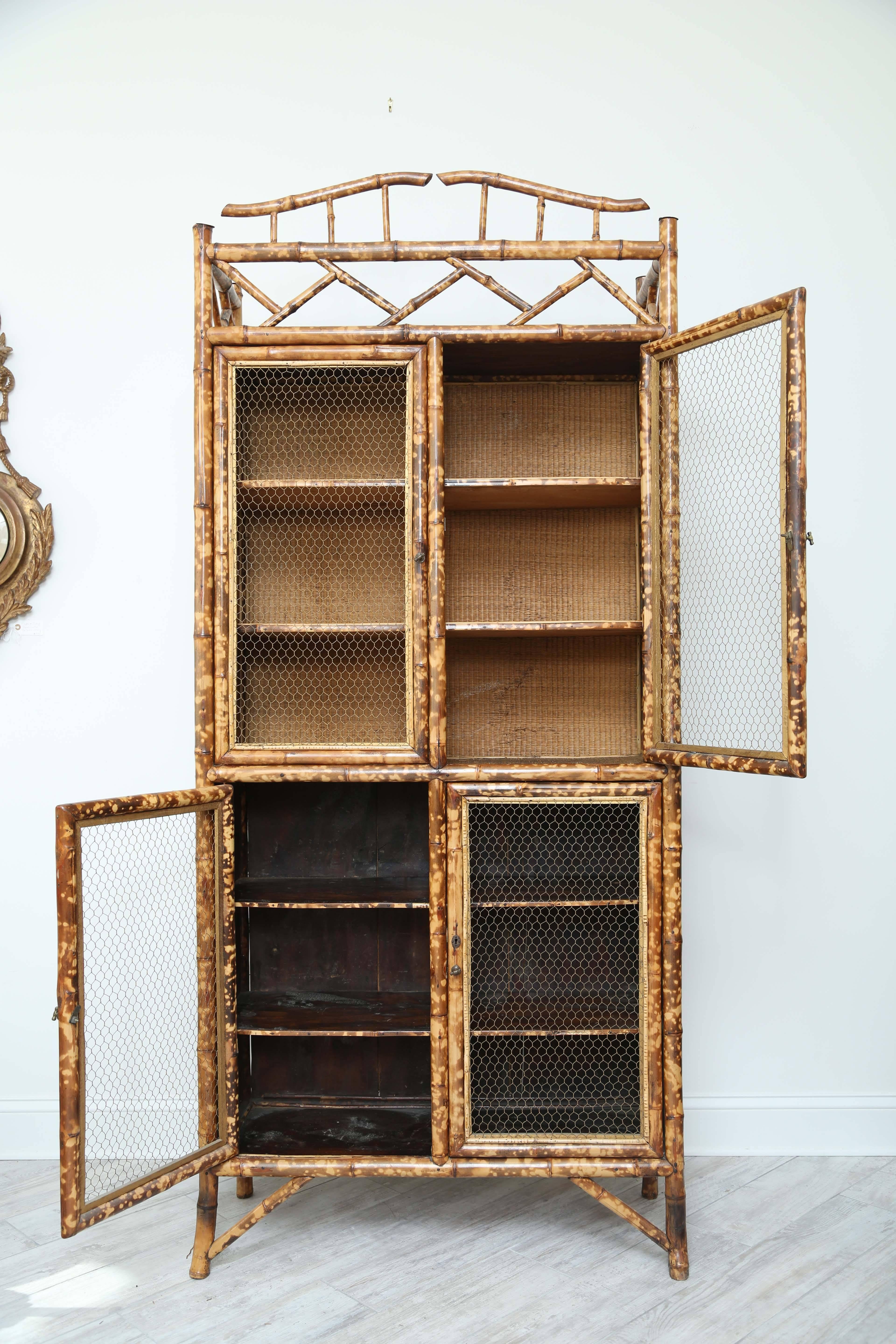 vintage bamboo cabinet