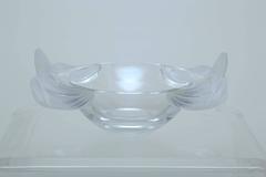 Lalique Crystal Oval Centerpiece Bowl, Orchid Design, France, 1980s