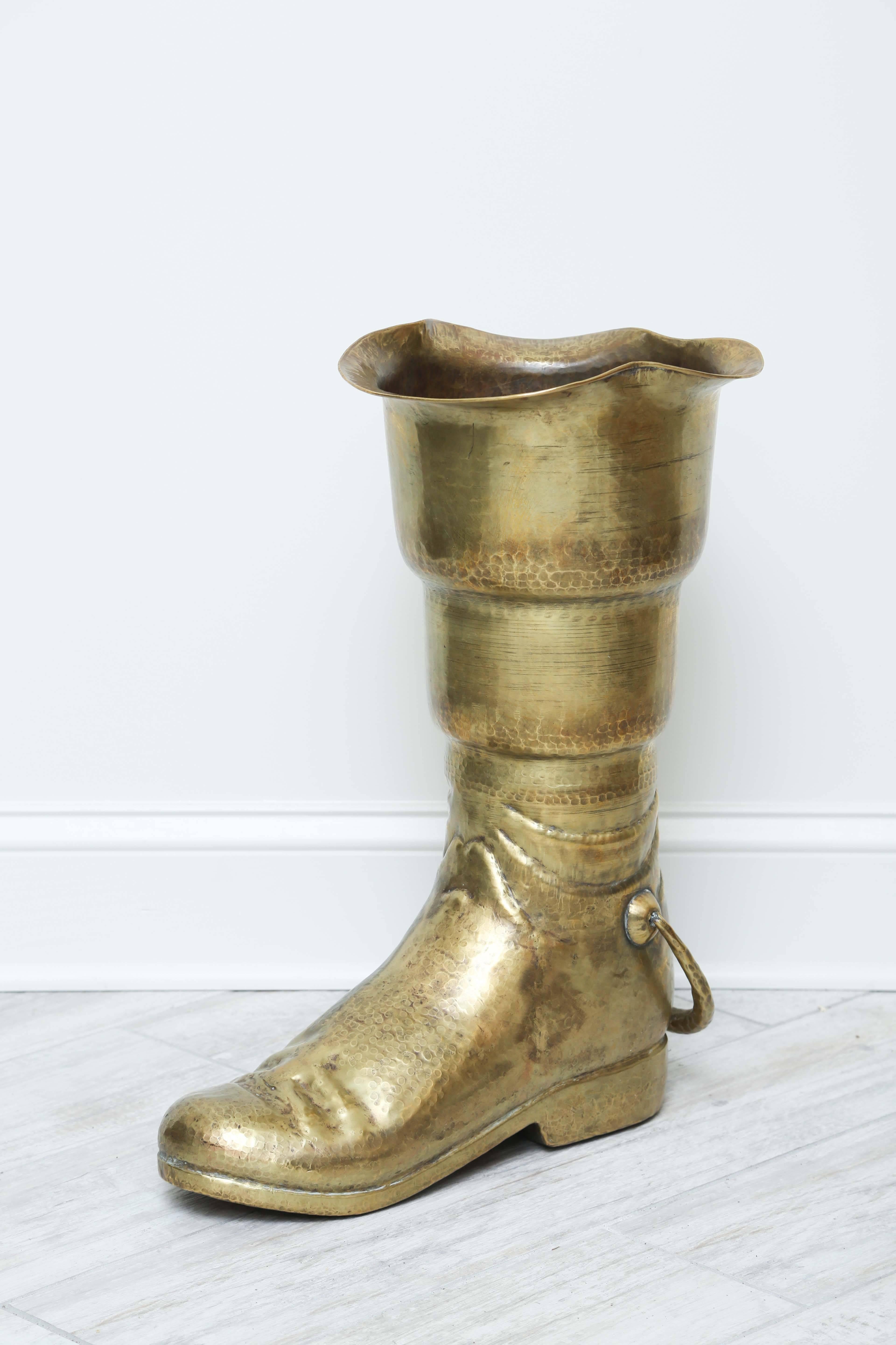 italien Porte-parapluies vintage en laiton pour bottes Umbella en vente