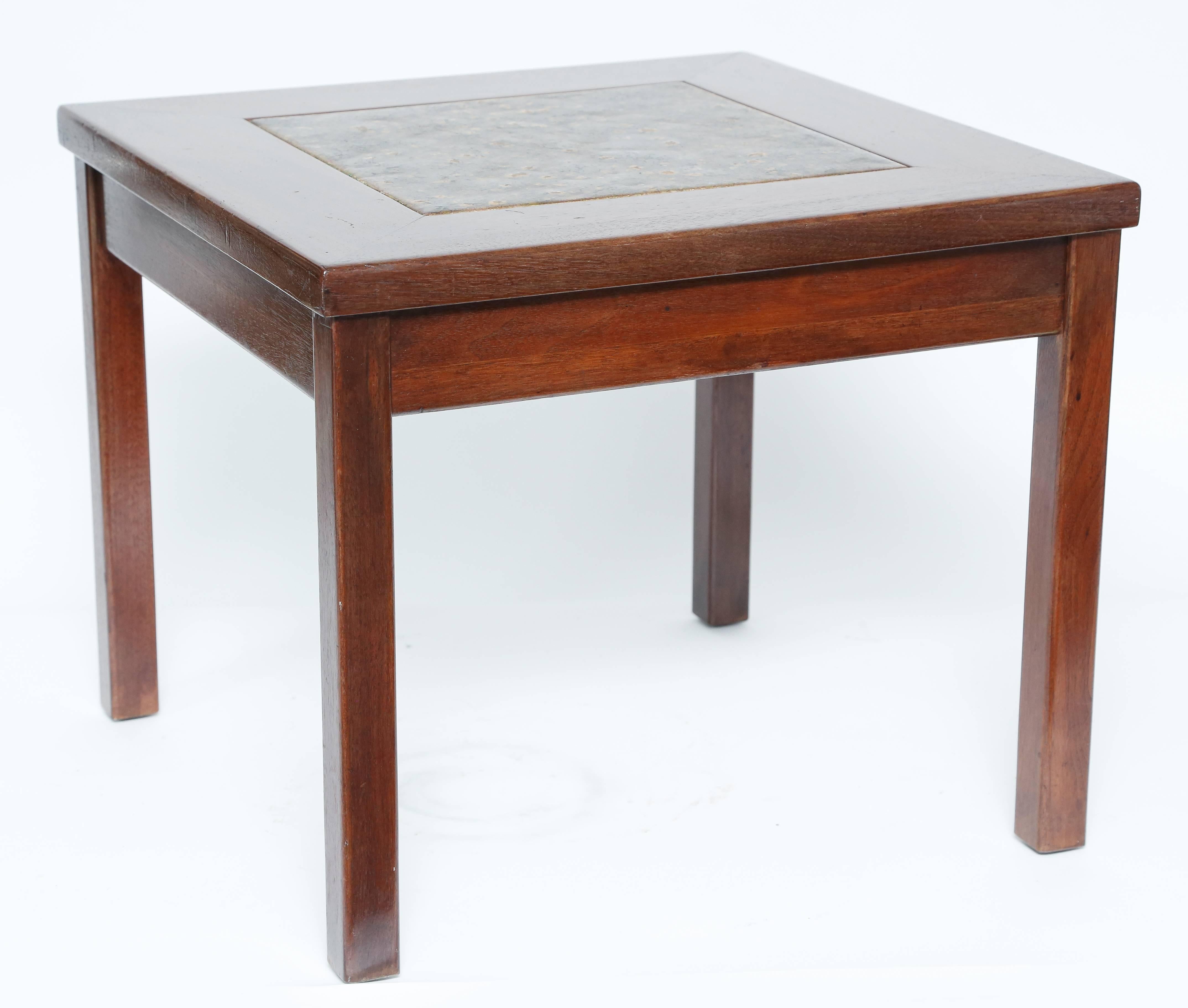 Mid-Century Modern Pair of Mid-Century California Modern Brown Saltman, John Keal Enamel Tables For Sale