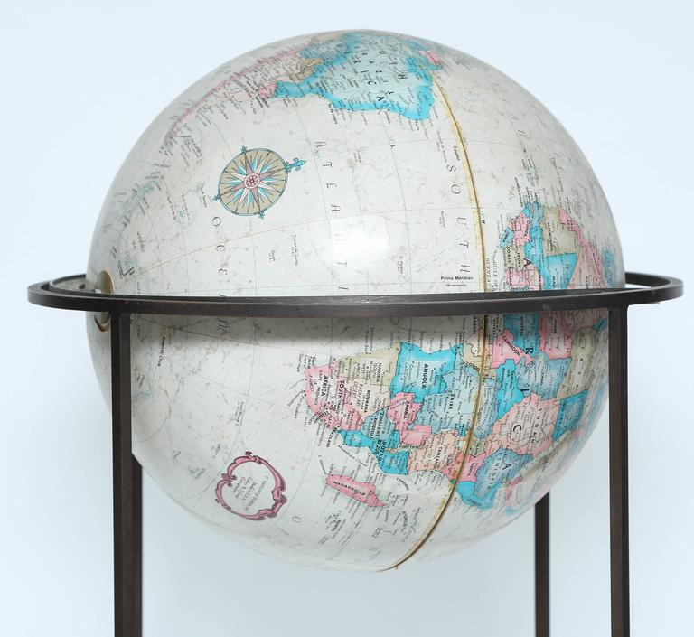 Mid-Century Modern Paul McCobb Replogle Terrestrial Globe Brass Stand ...