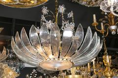 Pair of Large 1930 French Light Fixtures with Interior Lights