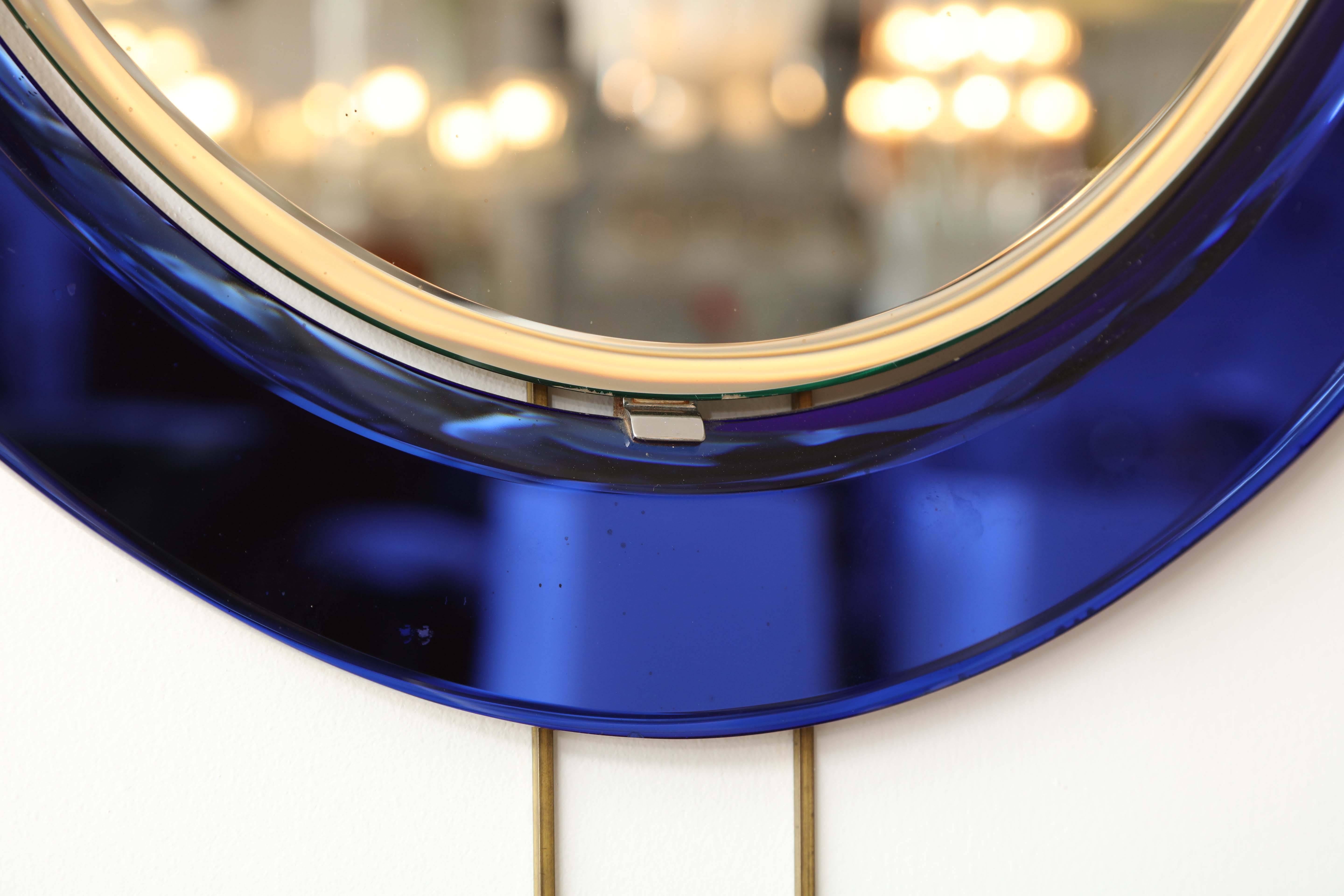 Italian Cristal Arte oval mirror made in Italy 1955